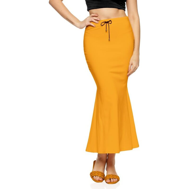 Chetmika Women Saree Shapewear Petticoat (Yellow, XL)