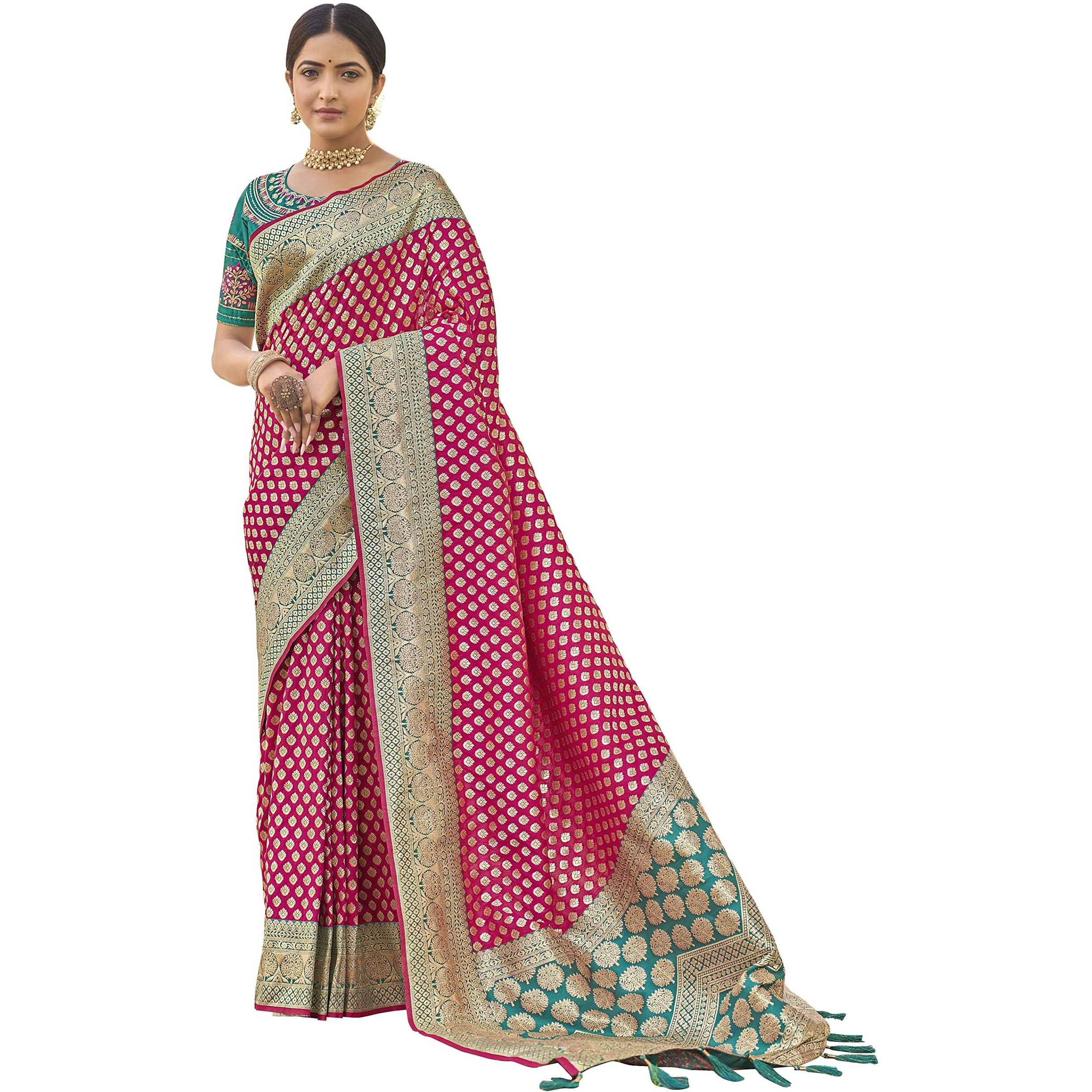 MANOHARI adorable woven pattern Banarasi Silk saree for women with Blouse Piece_MN1737