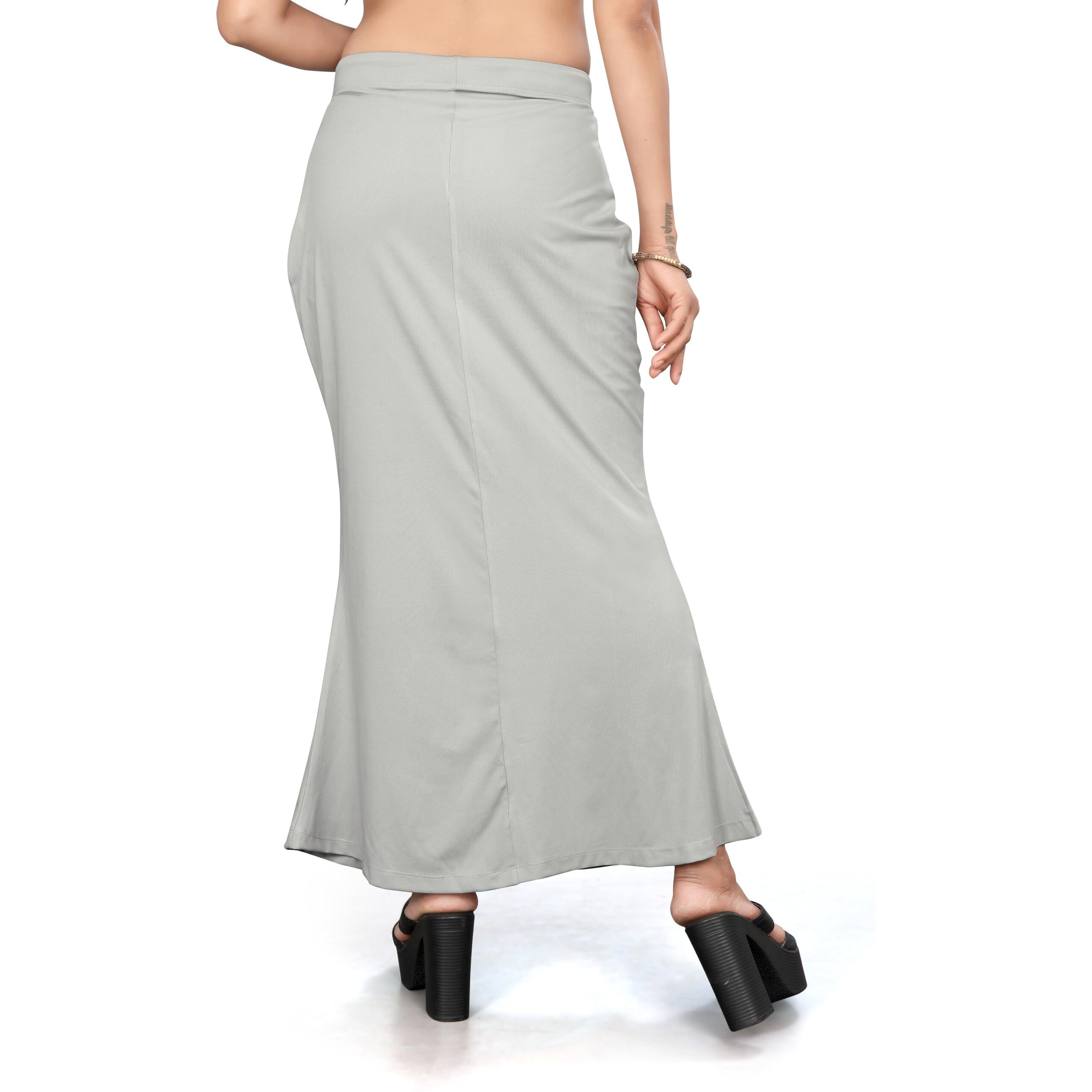 Yashika Present Lycra Saree Shapewear Petticoat for Women||Straight Fit Petticoat Saree Silhouette Shape Wear Dress for Saree|| AZ-YS-OG-Shaper Light Grey-M