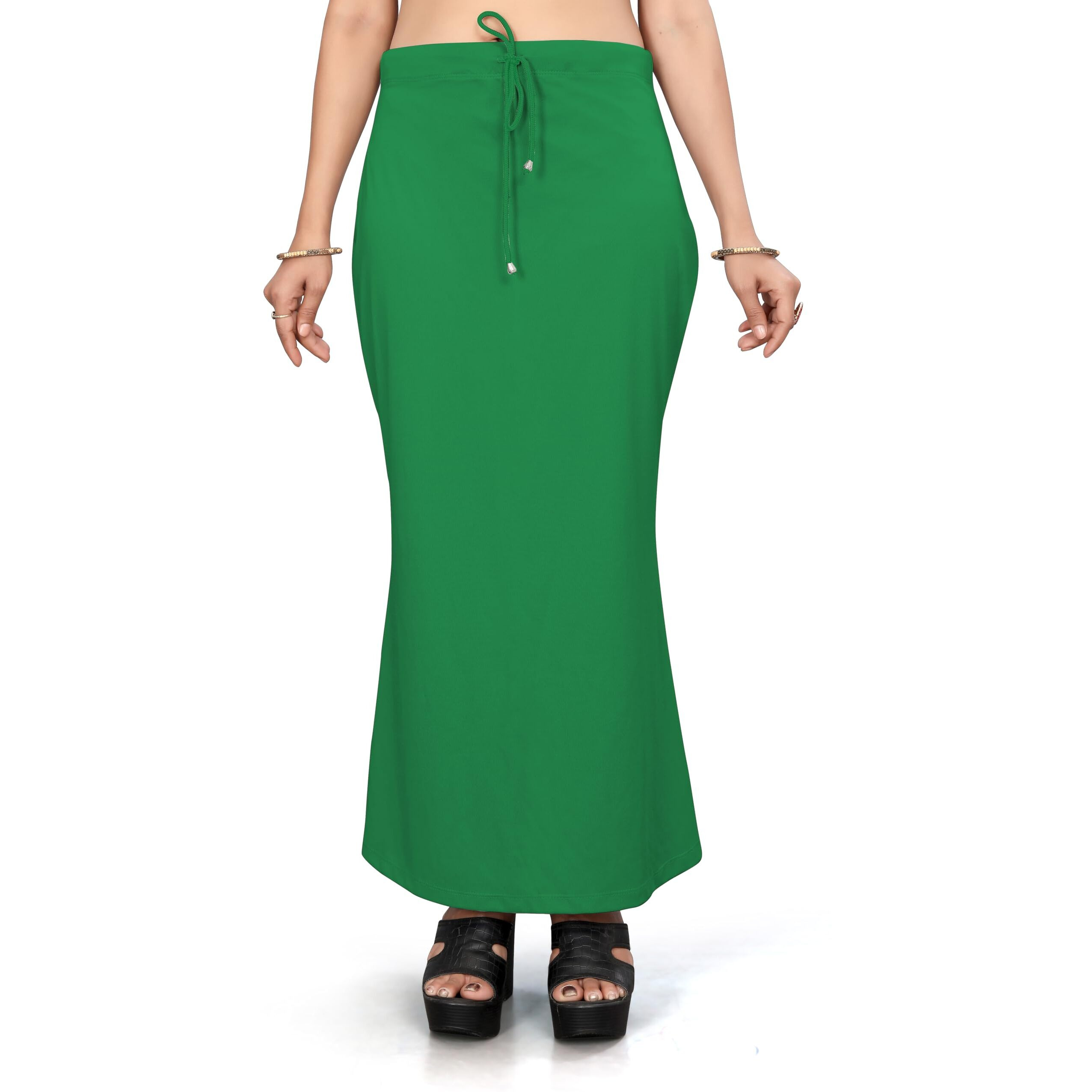 Yashika Present Lycra Saree Shapewear Petticoat for Women||Straight Fit Petticoat Saree Silhouette Shape Wear Dress for Saree|| AZ-YS-OG-Shaper Green-M