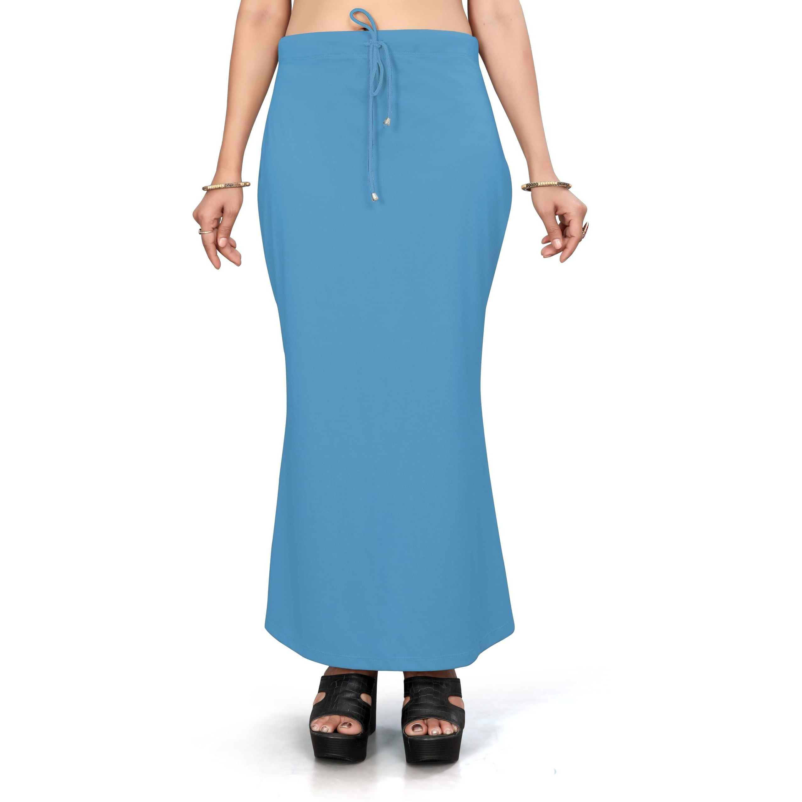 Yashika Present Lycra Saree Shapewear Petticoat for Women||Straight Fit Petticoat Saree Silhouette Shape Wear Dress for Saree|| AZ-YS-OG-Shaper Sky Blue-XL