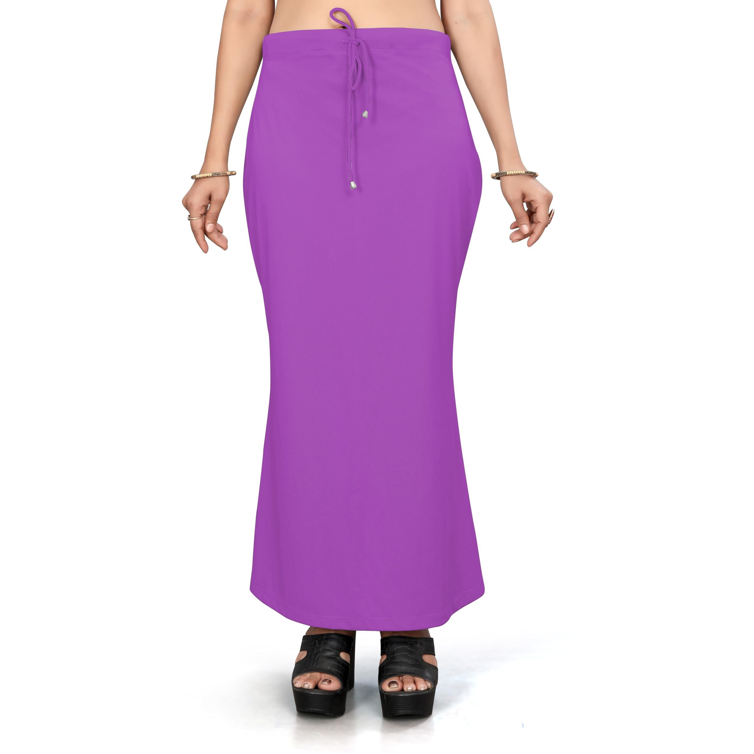 Yashika Present Lycra Saree Shapewear Petticoat for Women||Straight Fit Petticoat Saree Silhouette Shape Wear Dress for Saree|| AZ-YS-OG-SHAPER PURPLE-L