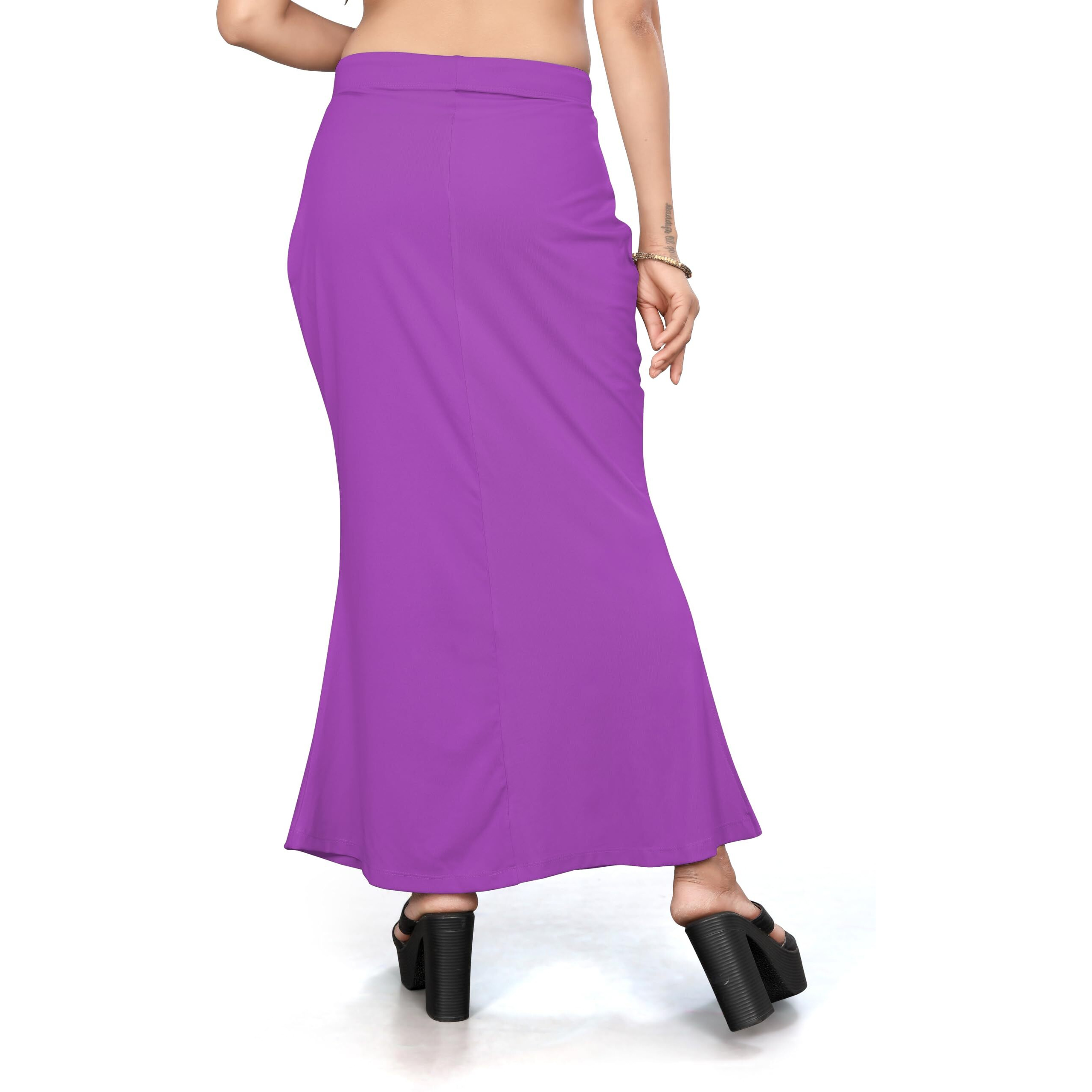 Yashika Present Lycra Saree Shapewear Petticoat for Women||Straight Fit Petticoat Saree Silhouette Shape Wear Dress for Saree|| AZ-YS-OG-SHAPER PURPLE-L