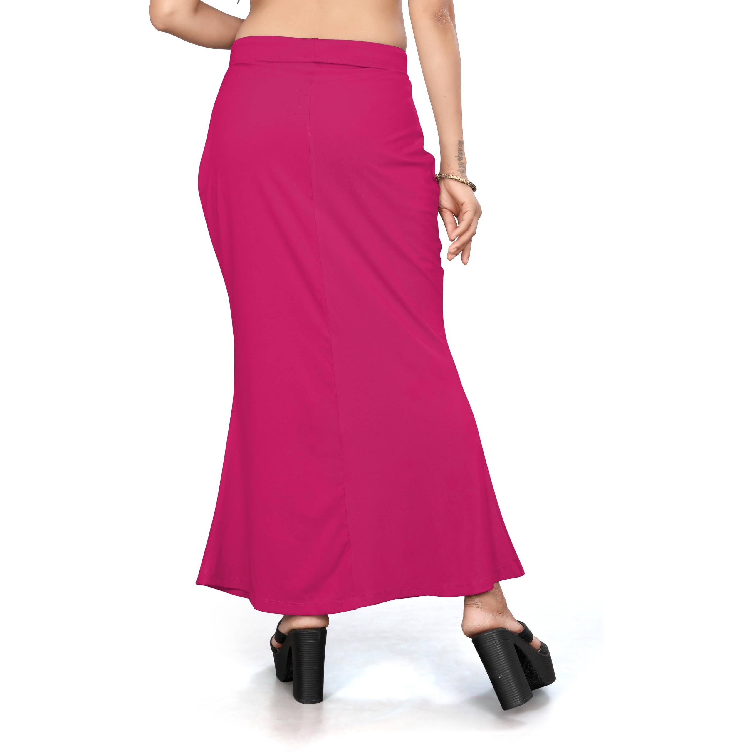 Yashika Present Lycra Saree Shapewear Petticoat for Women||Straight Fit Petticoat Saree Silhouette Shape Wear Dress for Saree|| AZ-YS-OG-Shaper CHERRY-3XL