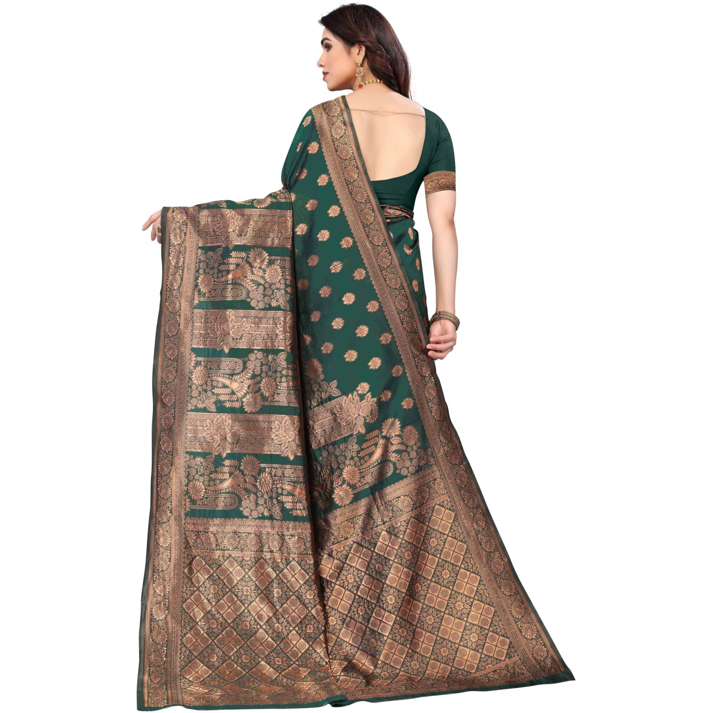 SHIVANAA Womens Jacquard Saree With Blouse Piece||Saree For Women||Trendy Saree