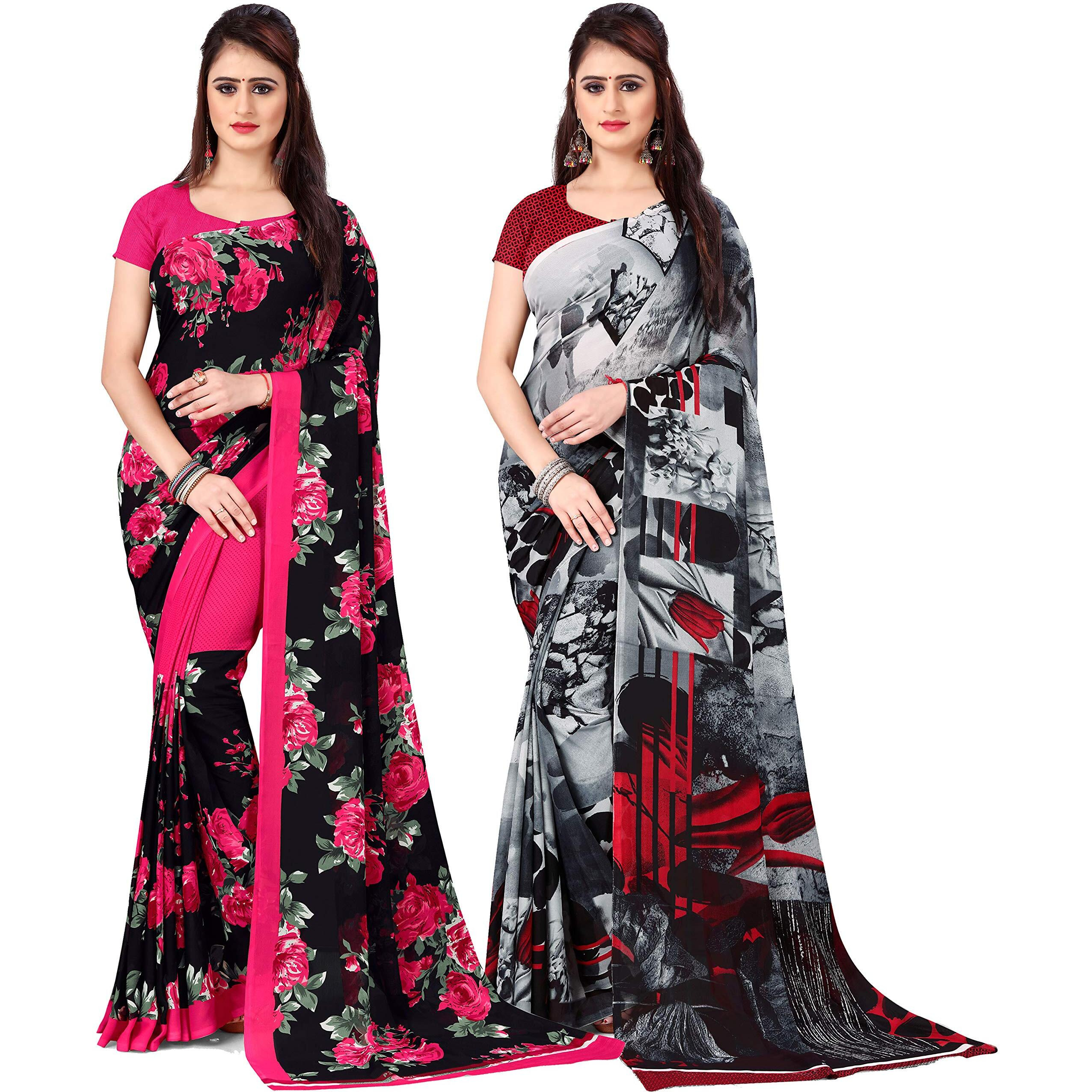 Anand Sarees Set of 2 Georgette Sarees with Blouse Piece(COMBO_AS_1370_1152_1)