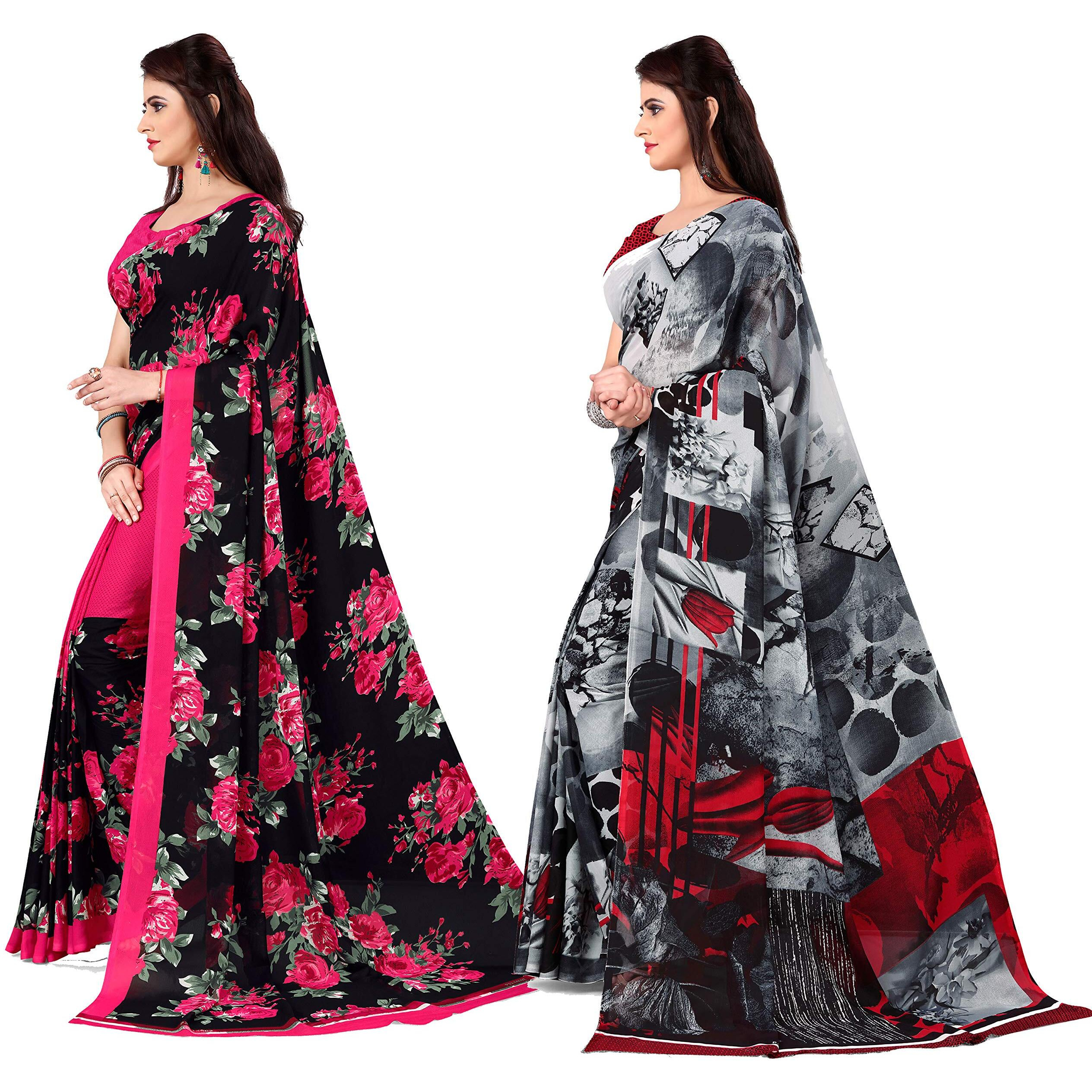 Anand Sarees Set of 2 Georgette Sarees with Blouse Piece(COMBO_AS_1370_1152_1)