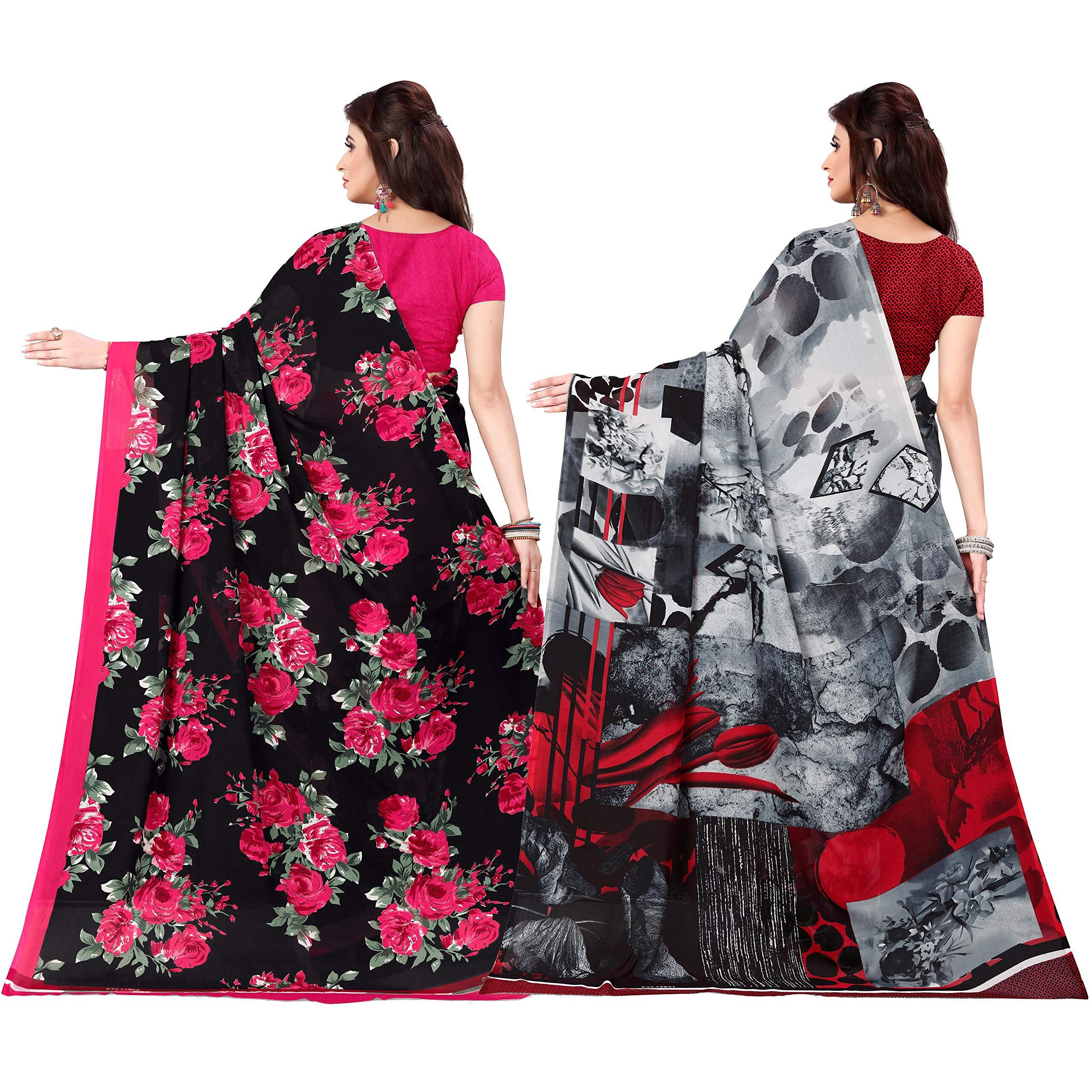 Anand Sarees Set of 2 Georgette Sarees with Blouse Piece(COMBO_AS_1370_1152_1)