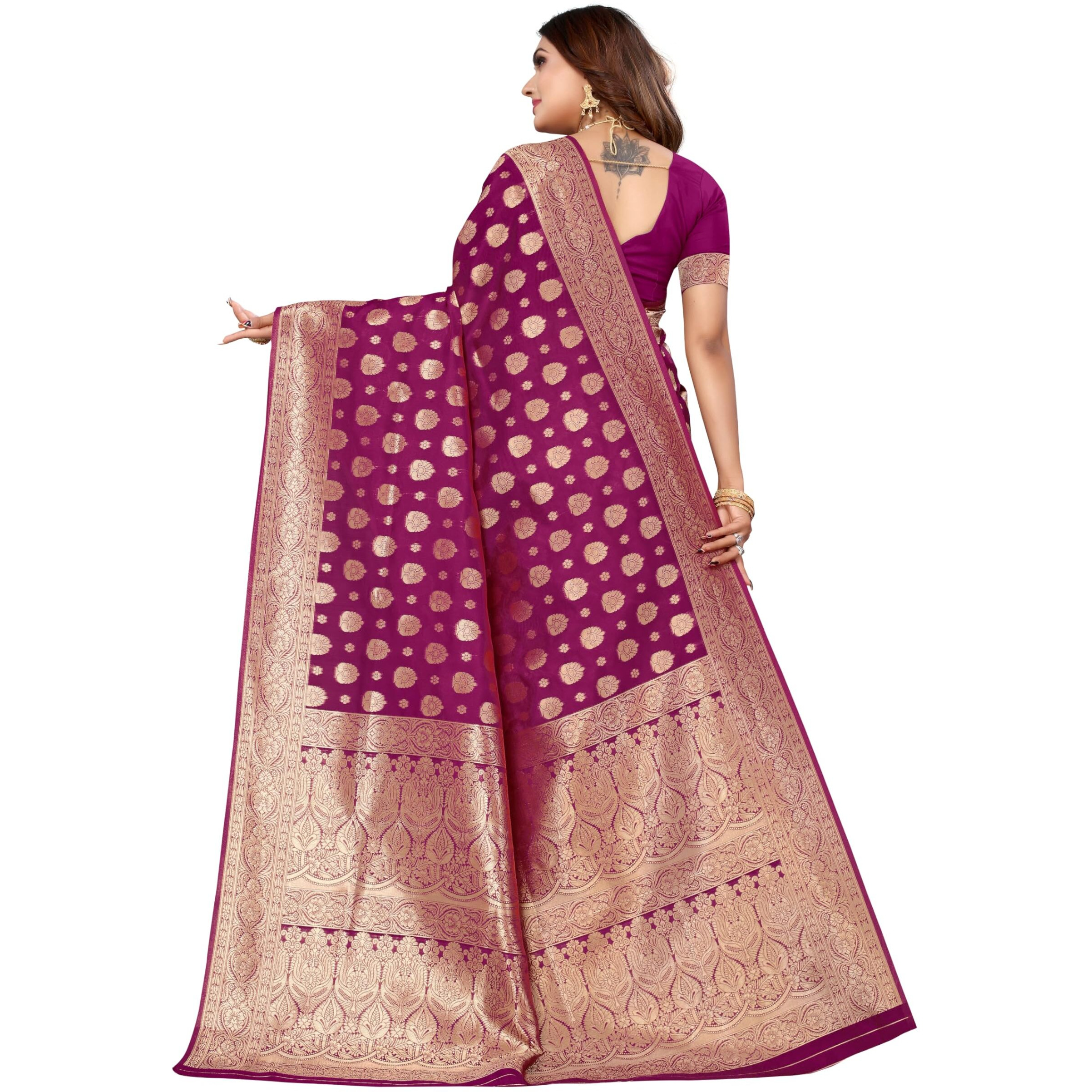 SHIVANAA Womens Jacquard Saree With Blouse Piece||Saree For Women||Designer Saree