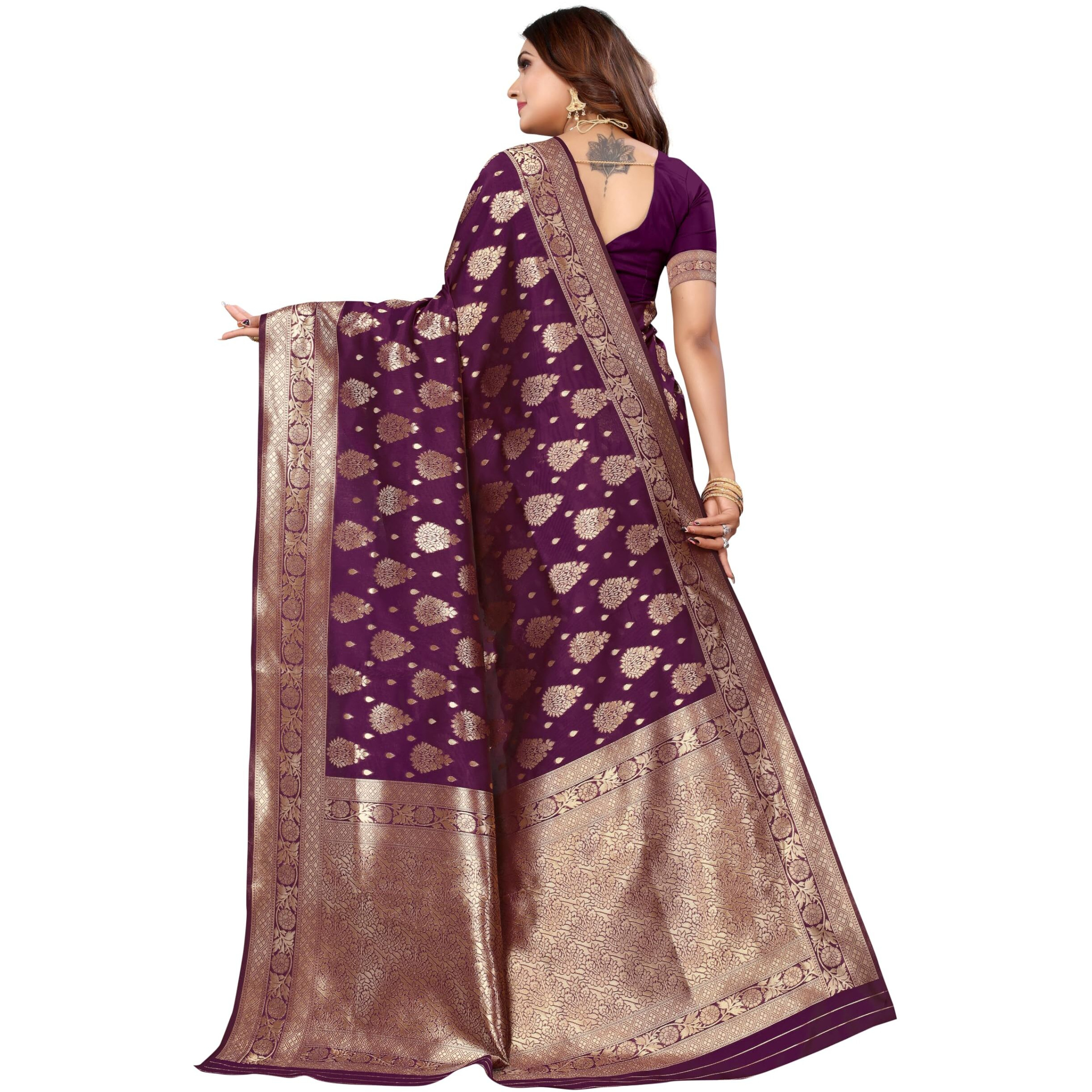 SHIVANAA Womens Jacquard Saree With Blouse Piece||Saree For Women||Designer Saree