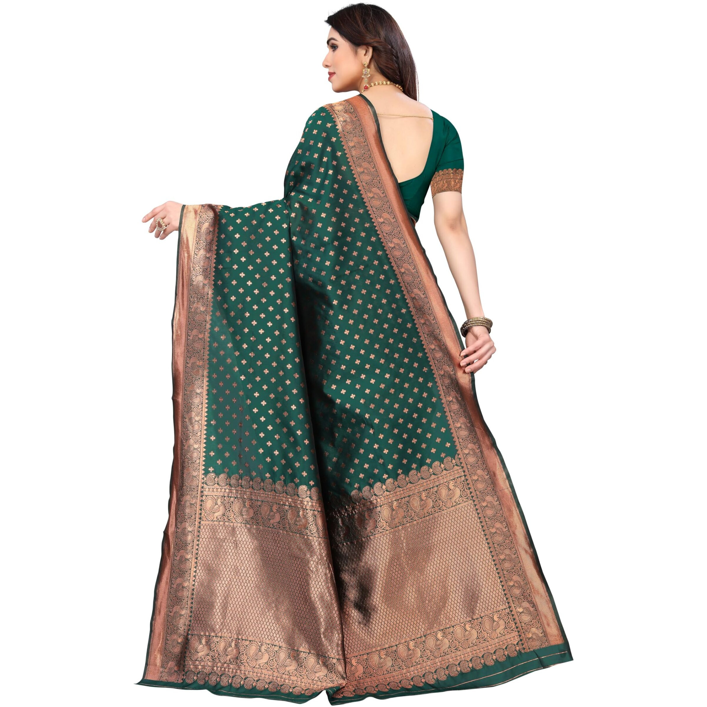 SHIVANAA Womens Jacquard Exclusive Saree With Blouse Piece||Saree For Women