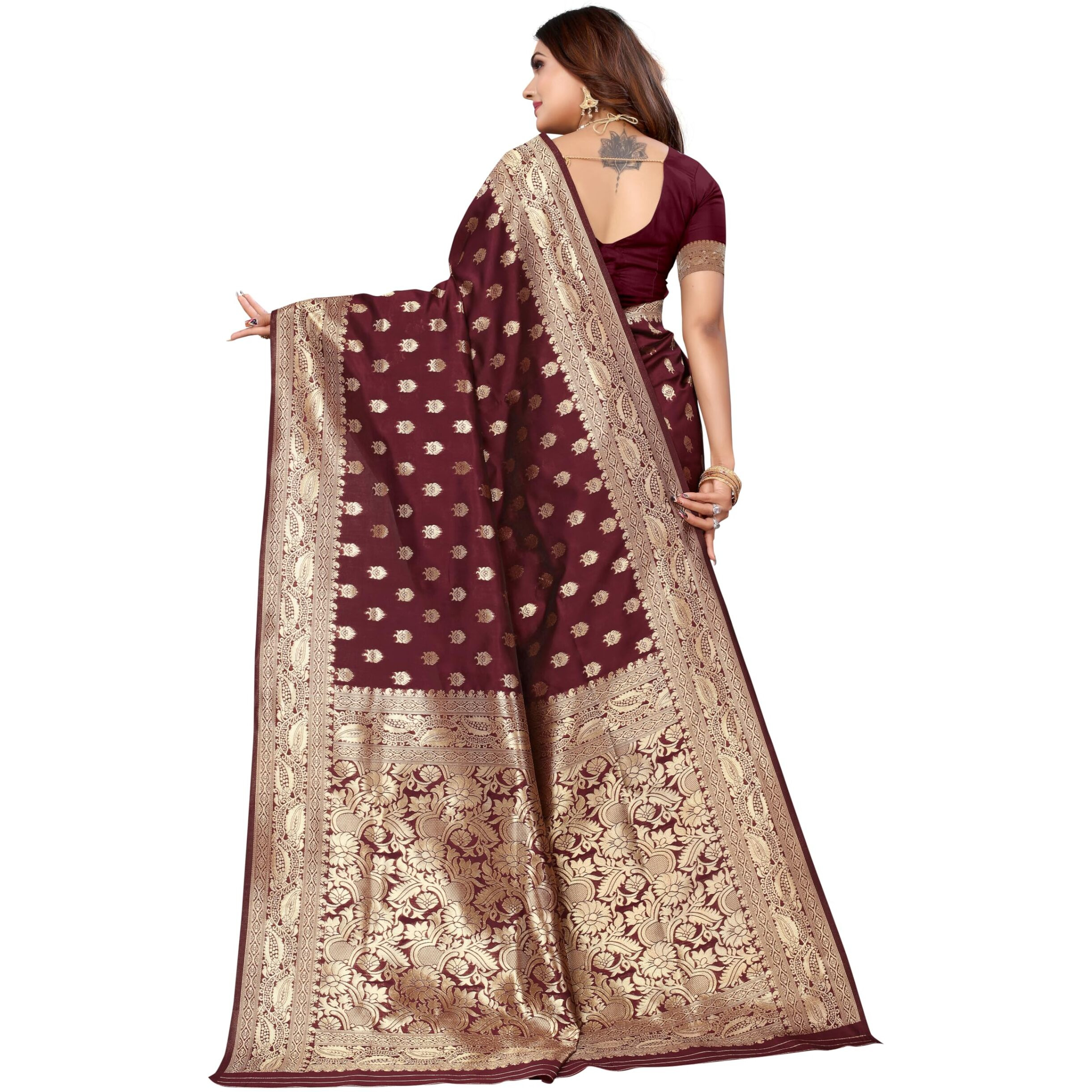 SHIVANAA Womens Jacquard Saree With Blouse Piece||Saree For Women||Exclusive Saree