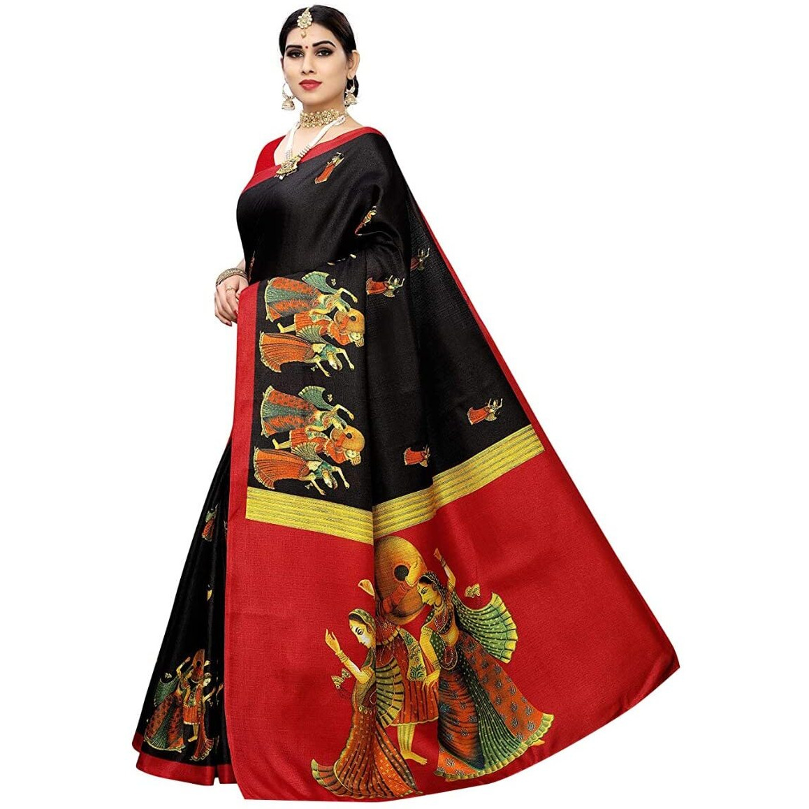 YASHIKA Women Art Silk Sarees SDPL-SDPL-RAJARANI BLACK