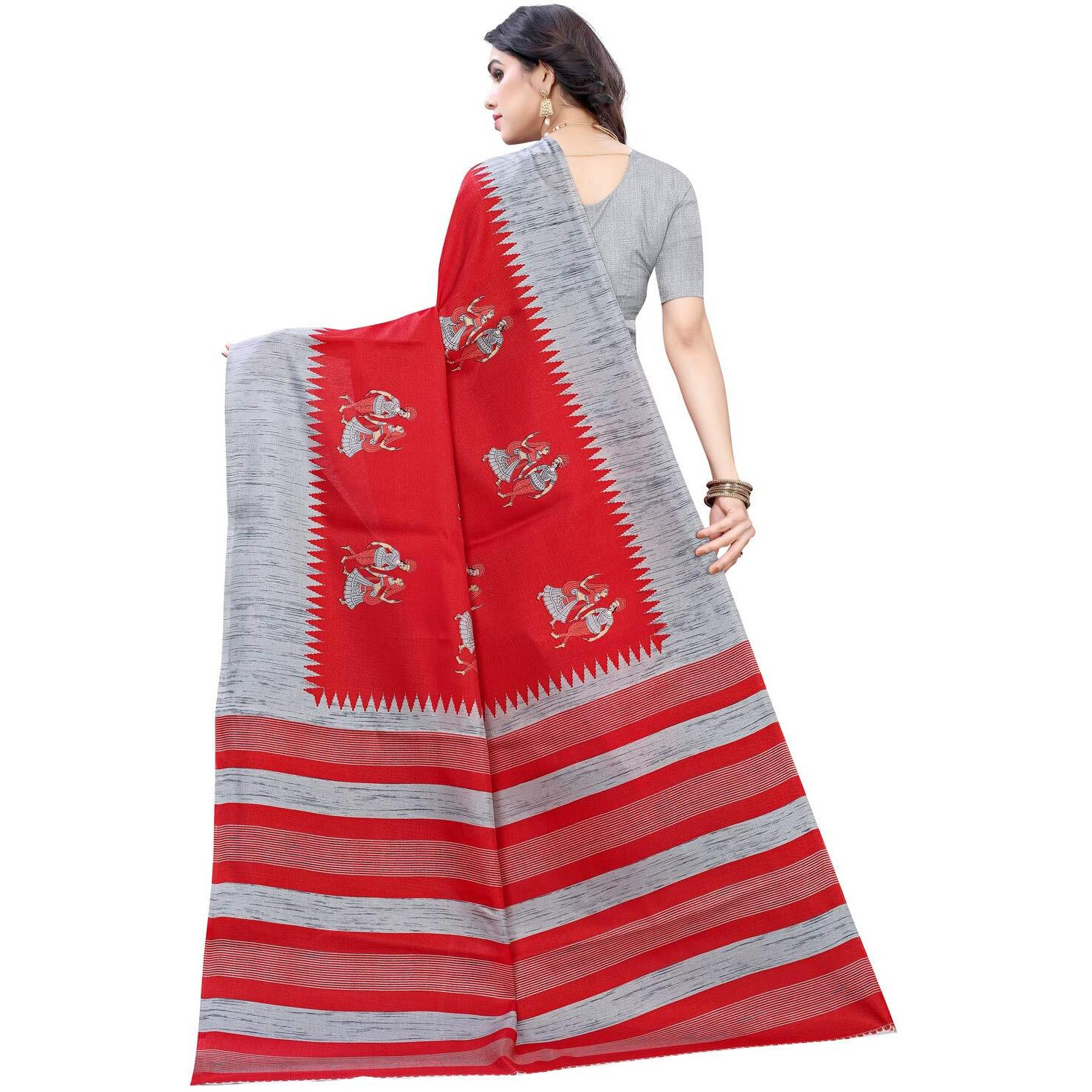 Satrani Womens Art Silk Saree (1790ST474_Red)