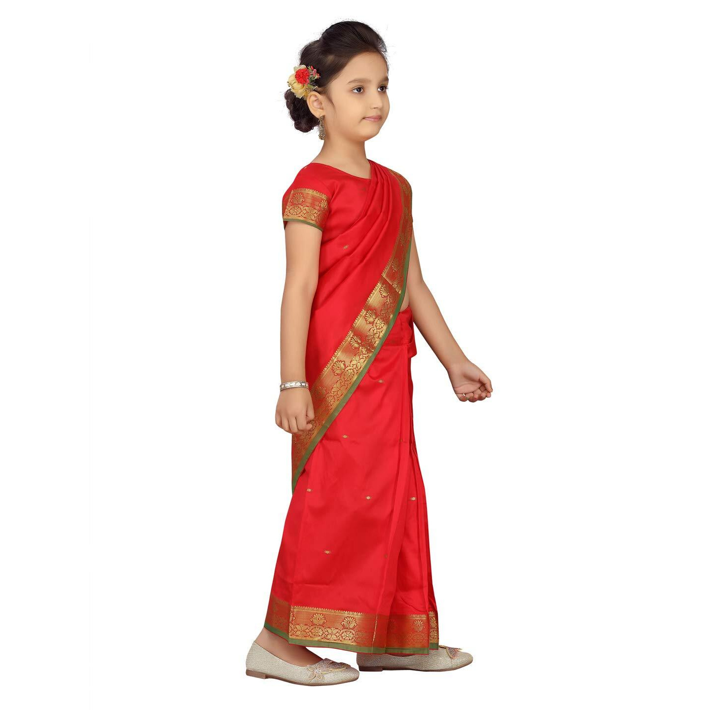 Aarika Girls Red Colour Saari (SR-20690-RED-36)