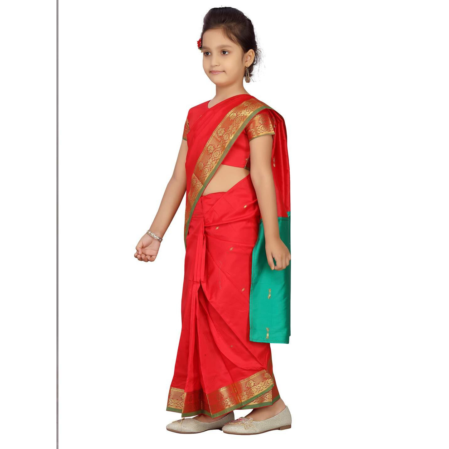 Aarika Girls Red Colour Saari (SR-20690-RED-36)