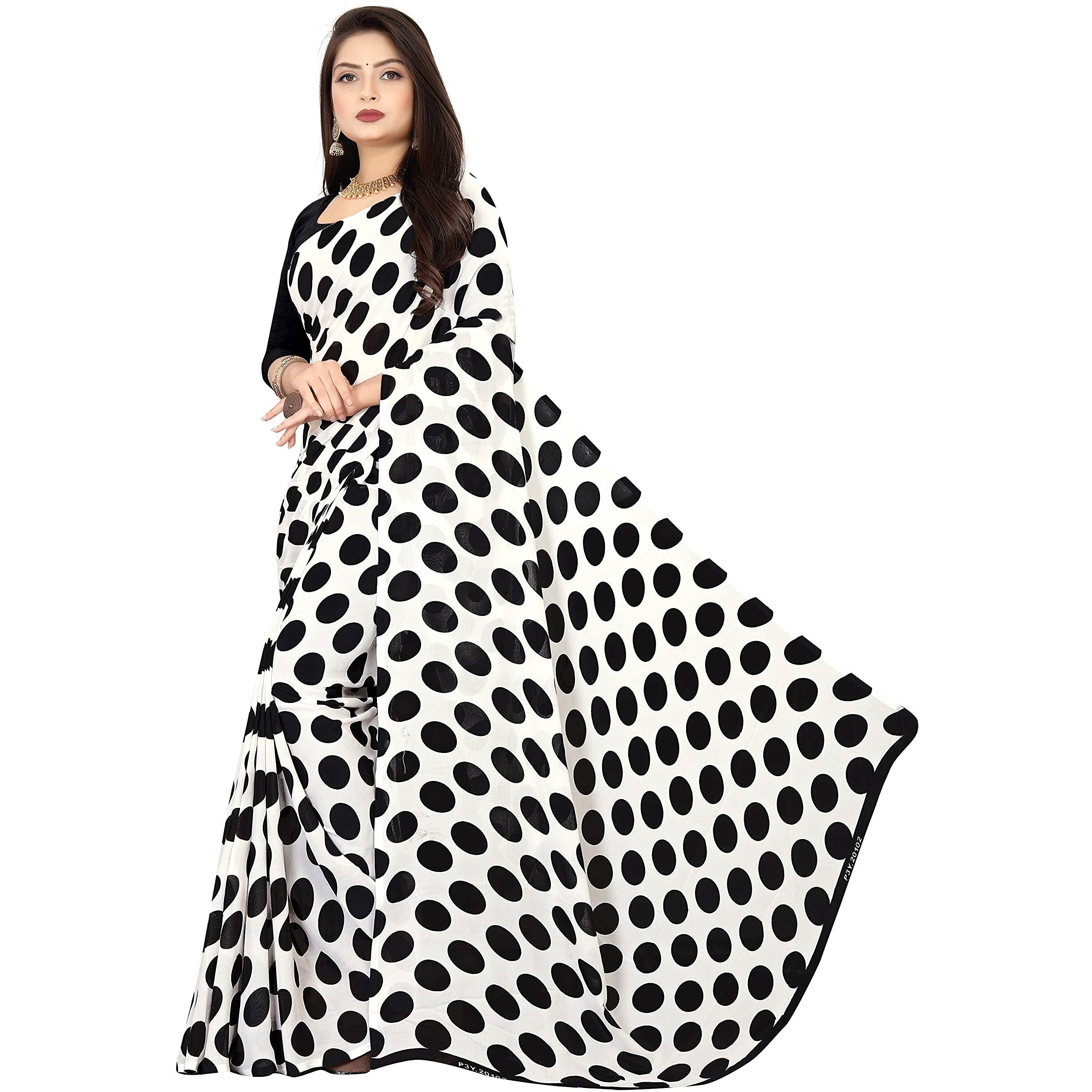 ANAND Sarees Georgette Printed Saree with Blouse Piece(AT_1613_4)