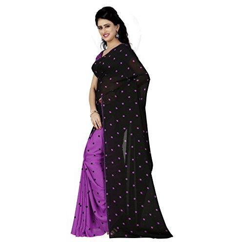 Anand Sarees Womens Georgette Saree With Blouse Piece (1262_4_multicolour_Free size_Purple)