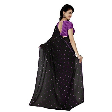 Anand Sarees Womens Georgette Saree With Blouse Piece (1262_4_multicolour_Free size_Purple)