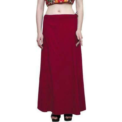 NEGLIGEE Womens Cotton Inskirt Saree Petticoat (Maroon, 40 Inch)