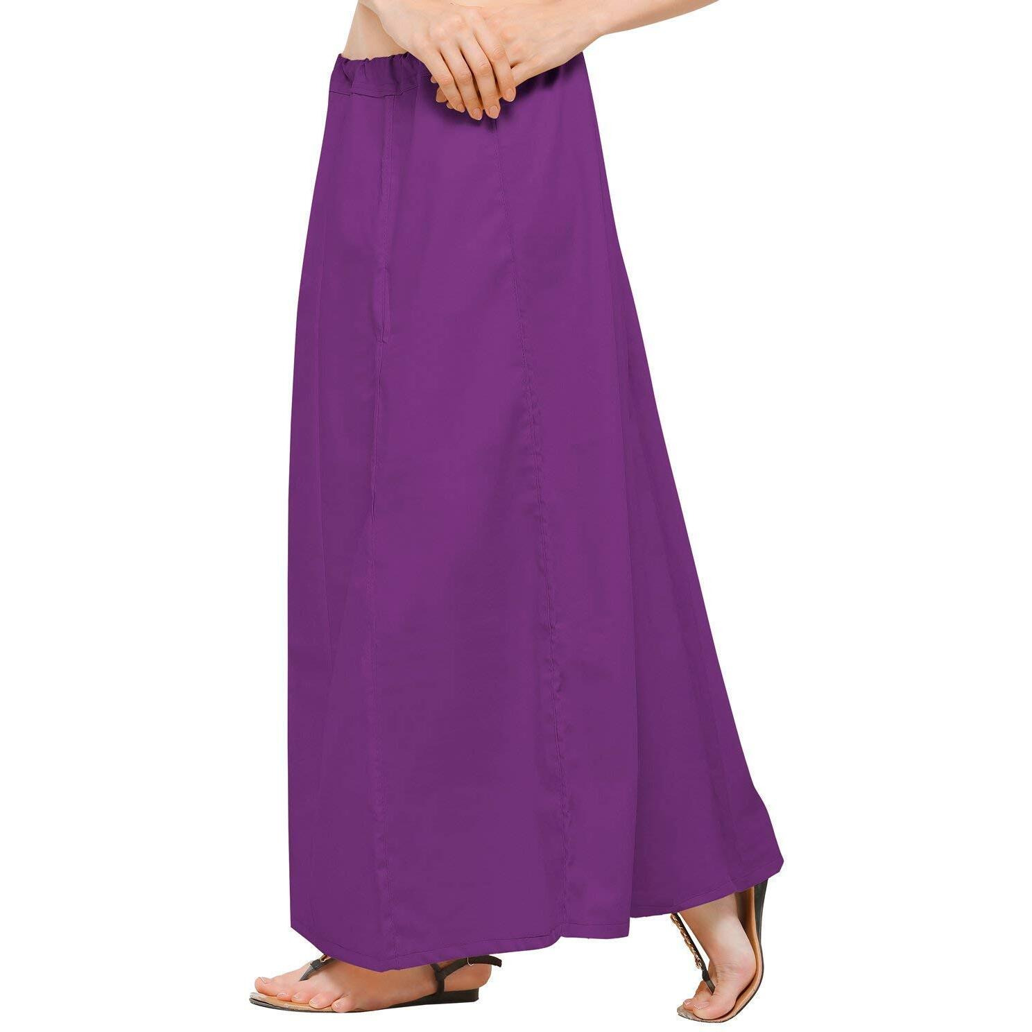 NEGLIGEE Womens Cotton Inskirt Saree Petticoat (Violet, 40 Inch)