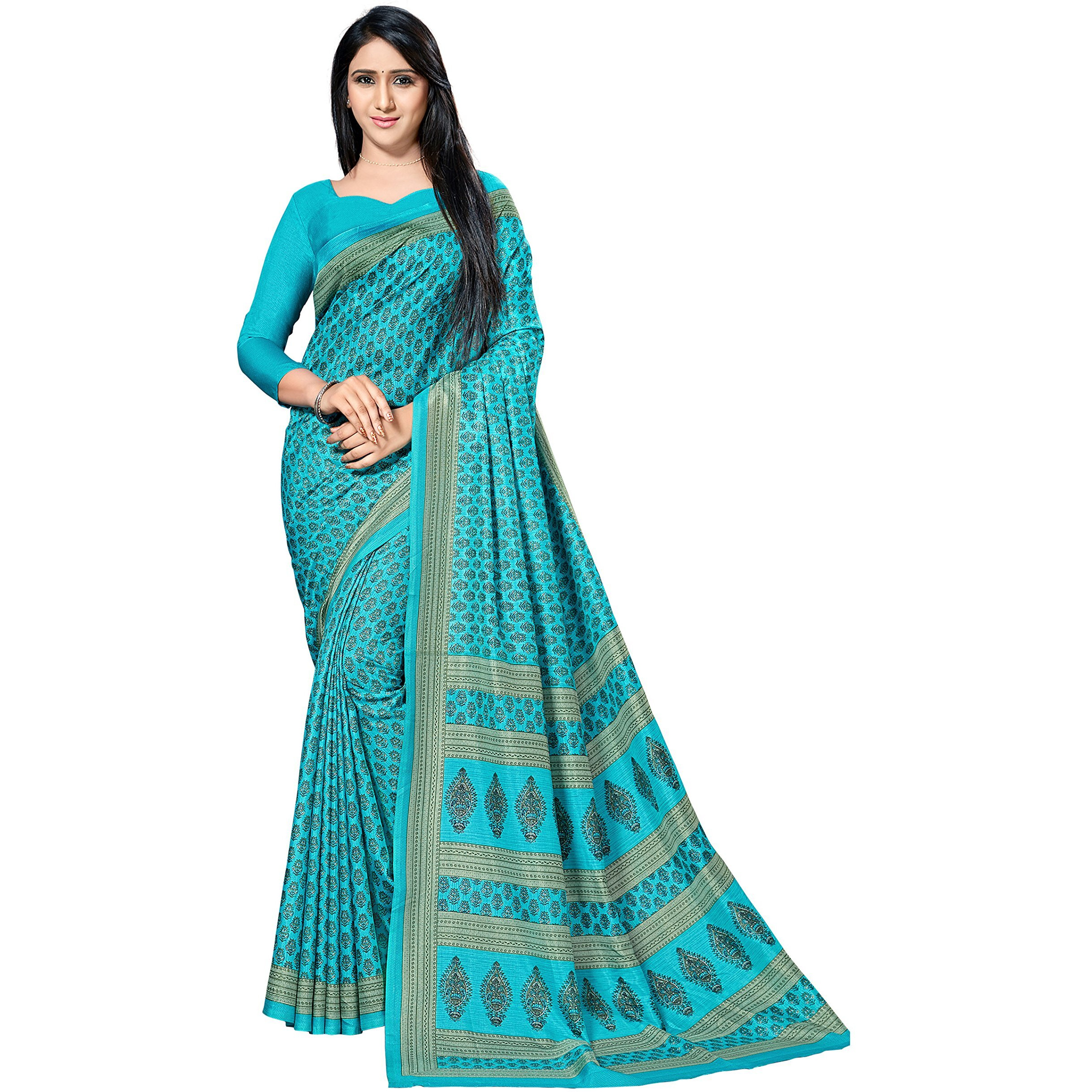 Vimla Womens Bhagalpuri Silk Saree (6740_20_Turquoise)