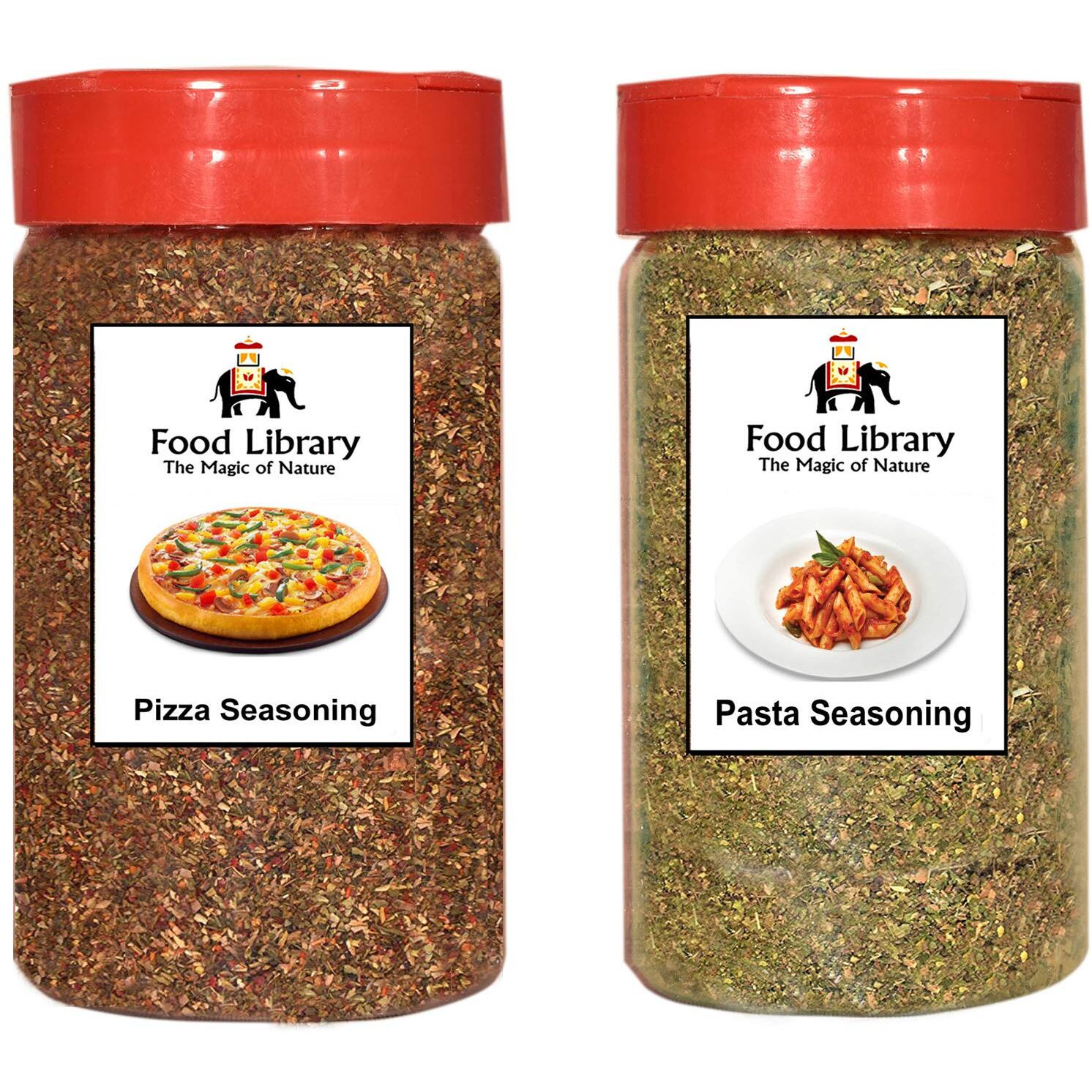 Food Library The Magic of Nature Combo of Pizza & Pasta Seasoning Sprinkler (Mix Herbs), 65g/ 40g