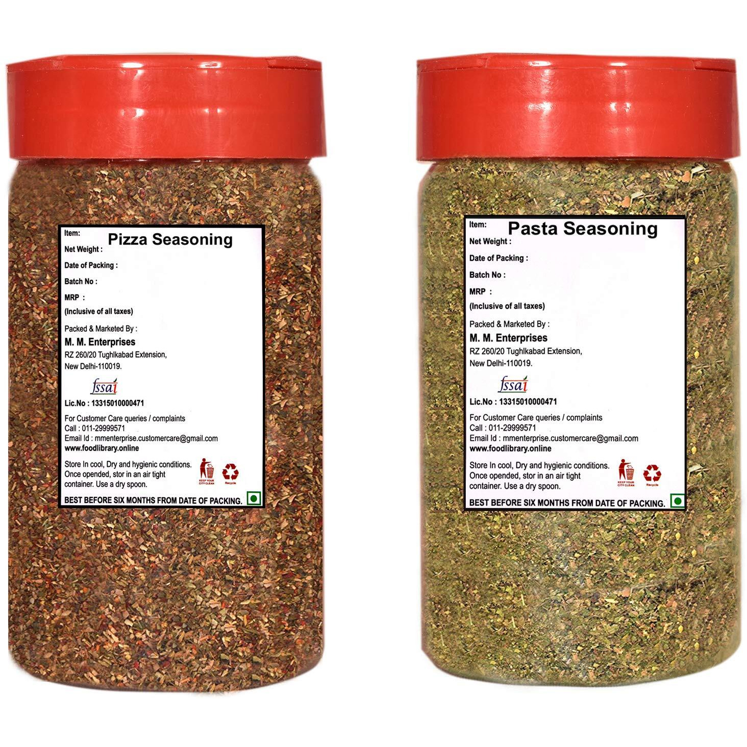 Food Library The Magic of Nature Combo of Pizza & Pasta Seasoning Sprinkler (Mix Herbs), 65g/ 40g