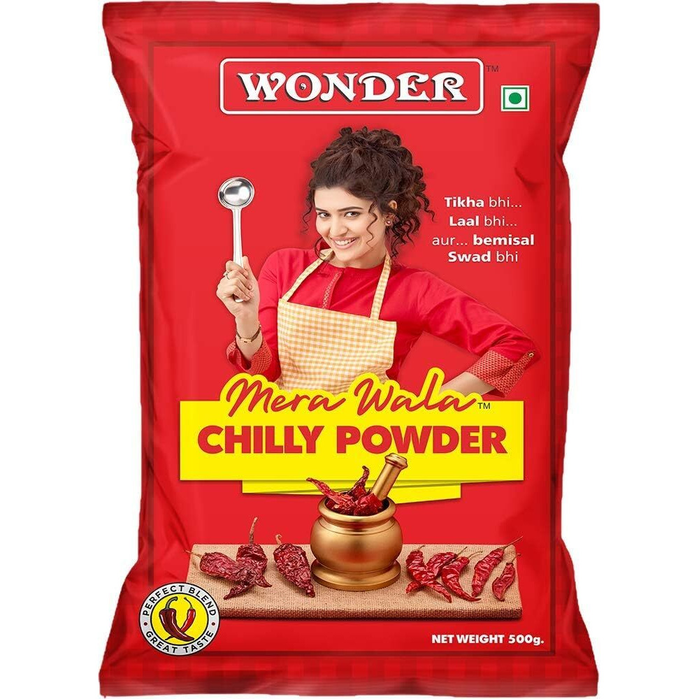 Wonder Mera Wala Red Chilly (Lal Mirch) Powder  500G / For Delicious & Flavourful Cooking/No Artificial Flavour Added/Lal Mirch/Lal Marchu - Buy Chilli Powder Get 50g Tea Masala Free