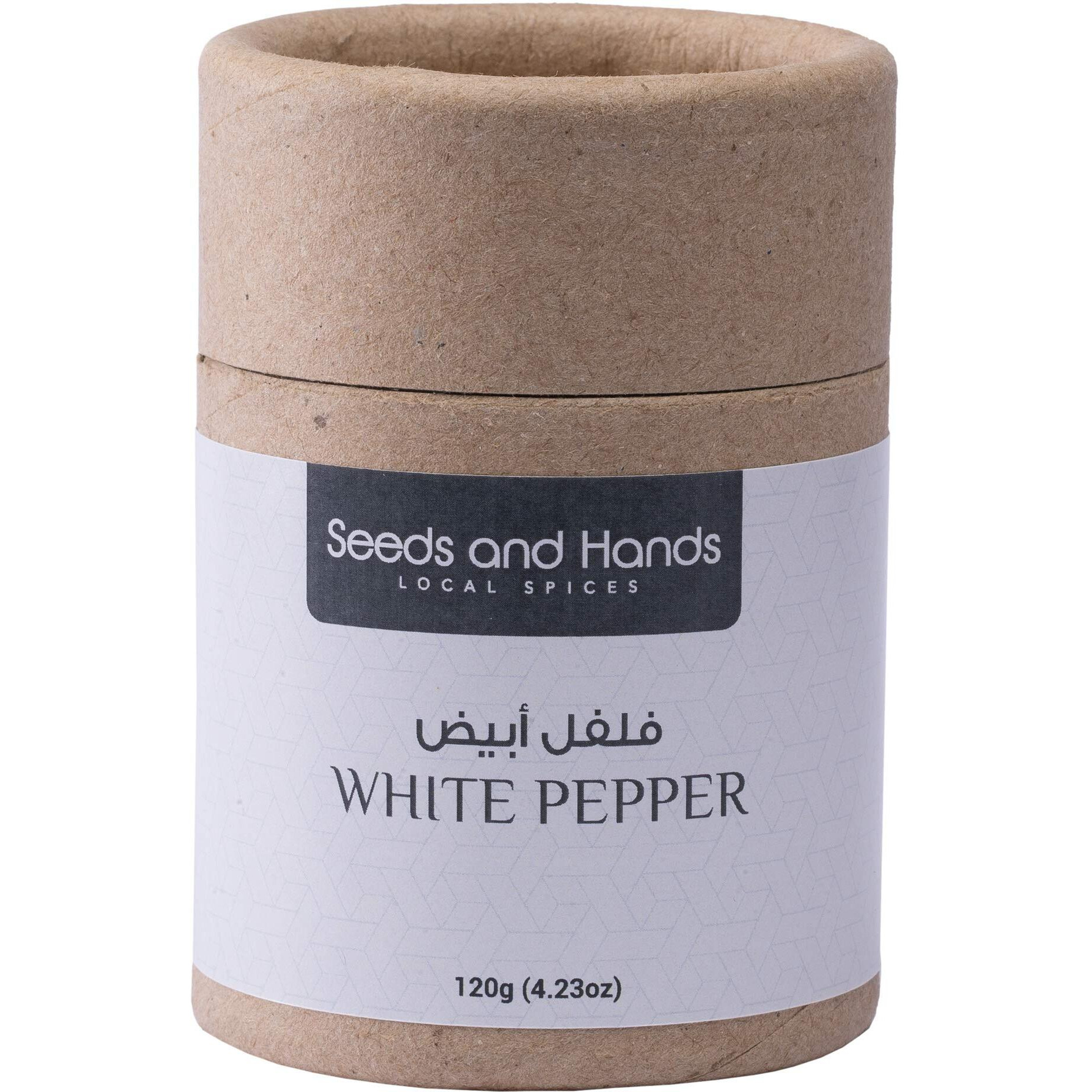 Seeds and Hands Wayanad White Pepper/Safed Mirch Whole [Pesticide Free] (Eco-Friendly Paper Tube 120g)