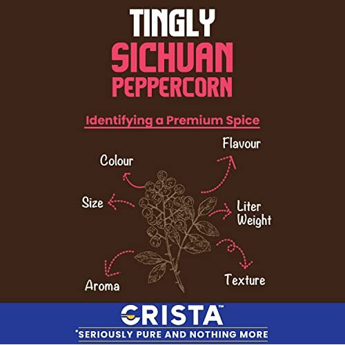 CRISTA Sichuan Peppercorn Seeds for Indian, Chinese & Thai Cuisine | Organically grown | Farm Fresh & | Zero added Colours, Fillers, Additives & Preservatives | 40 gms