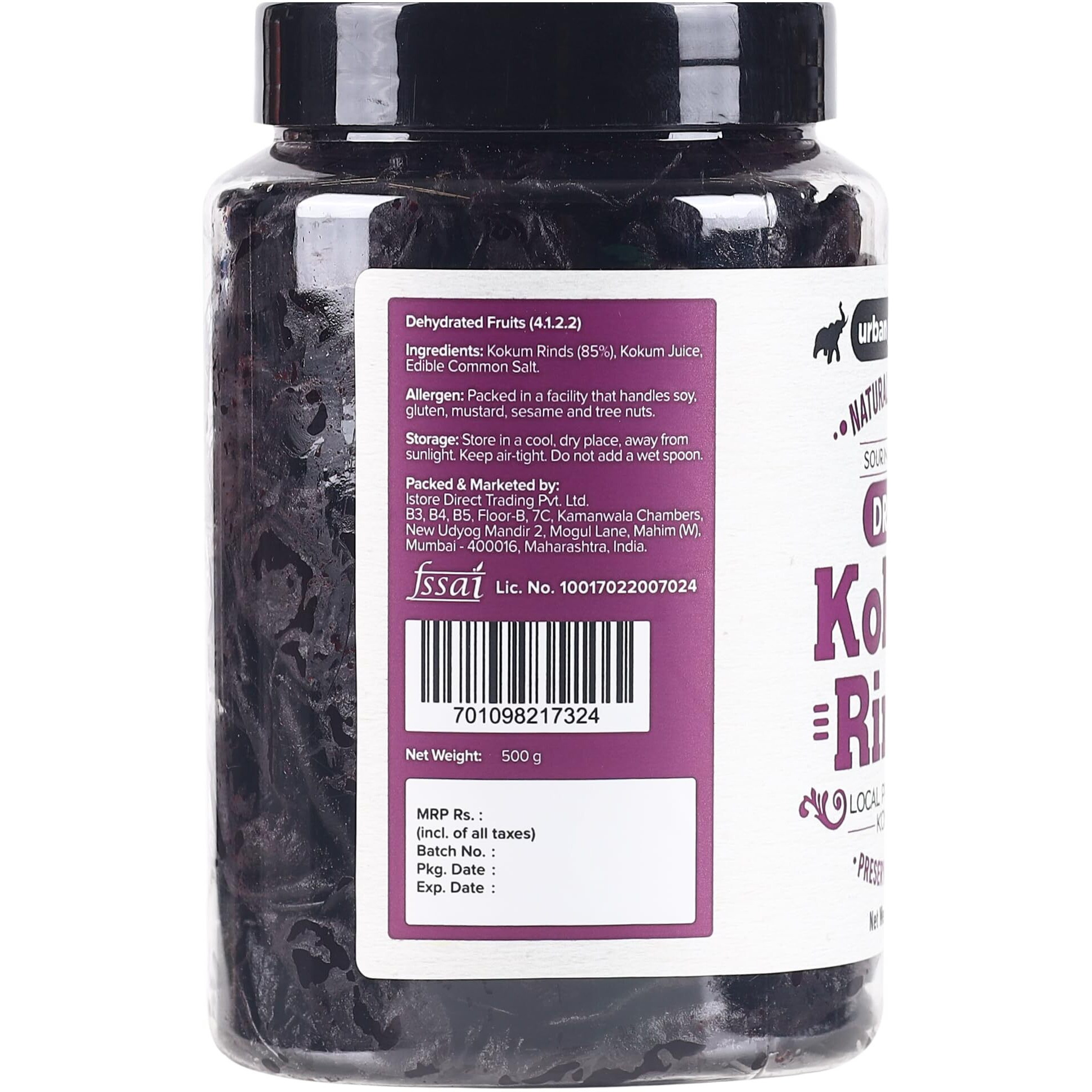 Urban Platter Dried Kokum Rinds (Garcinia Indica), 500g