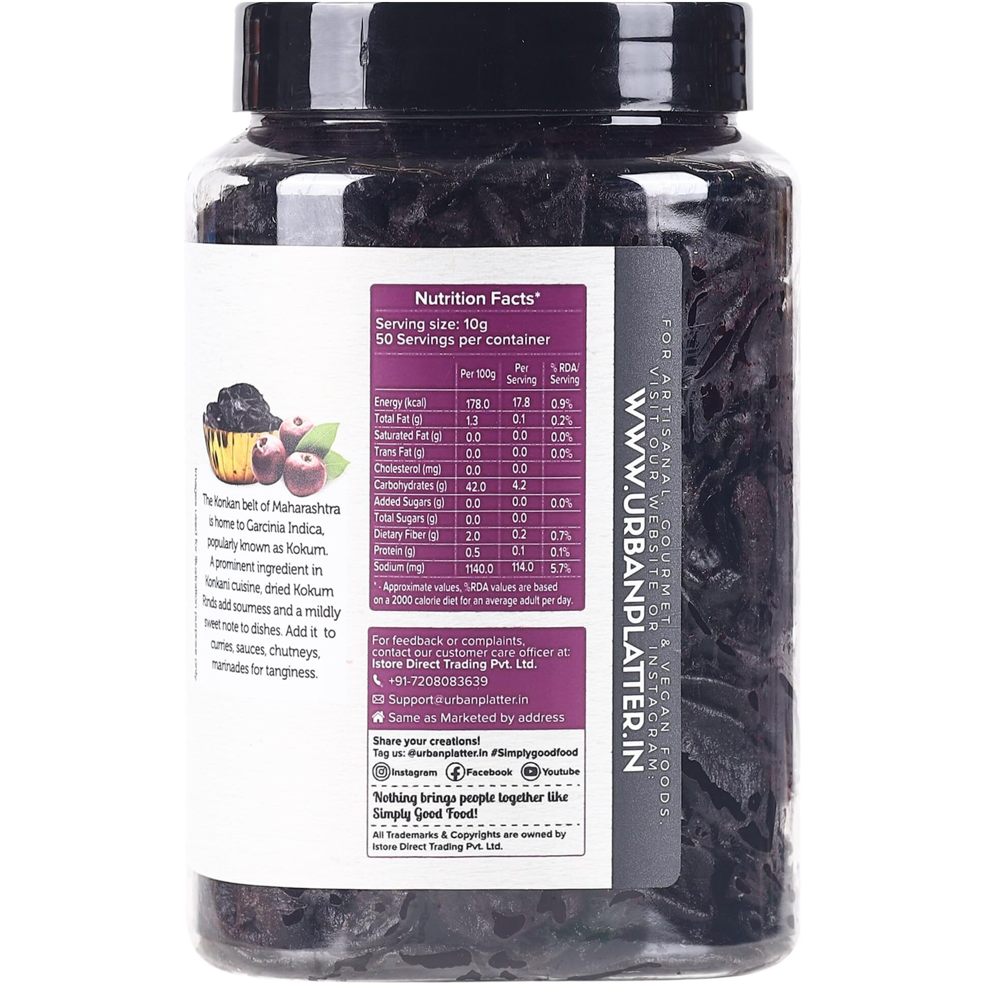 Urban Platter Dried Kokum Rinds (Garcinia Indica), 500g