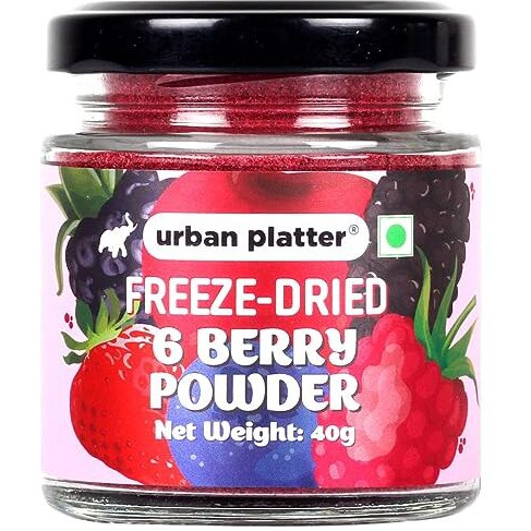 urban platter Freeze-Dried 6 Berry Powder, 40Gm / [Blueberry, Mulberry, Cherry, Raspberry, Strawberry And Blackberry]