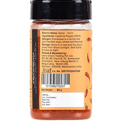 Urban Platter Cayenne Pepper Powder, 80g [Spicy & Smoky Pepper Powder]