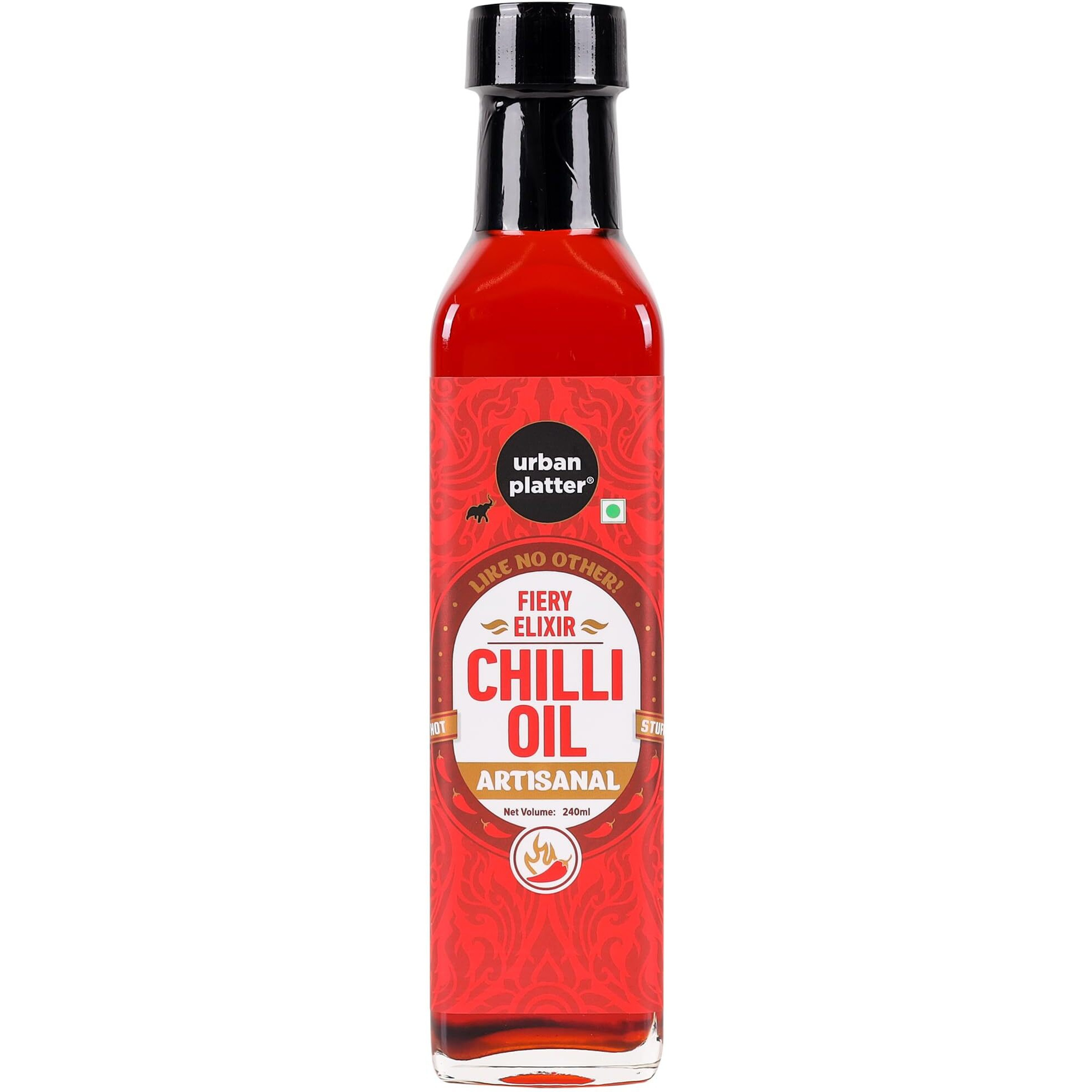 Urban Platter Chilli Oil, 240ml (Condiment, Hot and Spicy, Peppers and Spices Infused Oil, Add to pastas, pizzas, salads, soups)