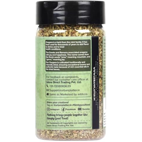 Urban Platter Dried Oregano Flakes Shaker Jar, 30g (Product of Turkey Highly Aromatic 3% Oil Content)