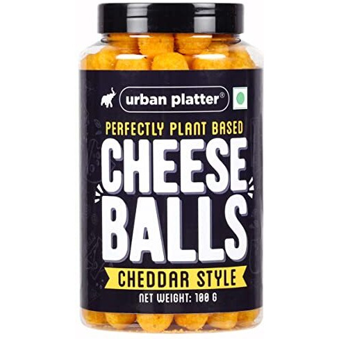 Urban Platter Cheese Balls, 100g (Cheddar Flavour, Plant-Based Snack)