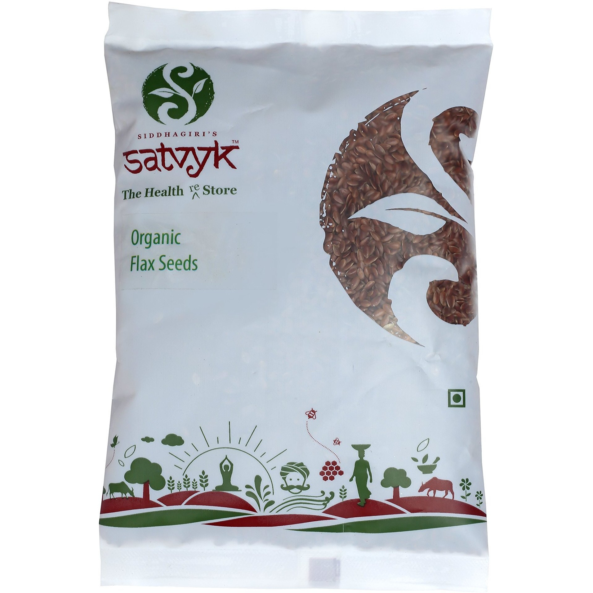 S Siddhagiris SATVYK THE HEALTH re STORE Organic Flax Seeds (100gm) - Raw Flaxseeds | Fiber Rich | Ideal for Hair Growth | Premium Flaxseeds | Diet Snack Food | Seeds for Eating