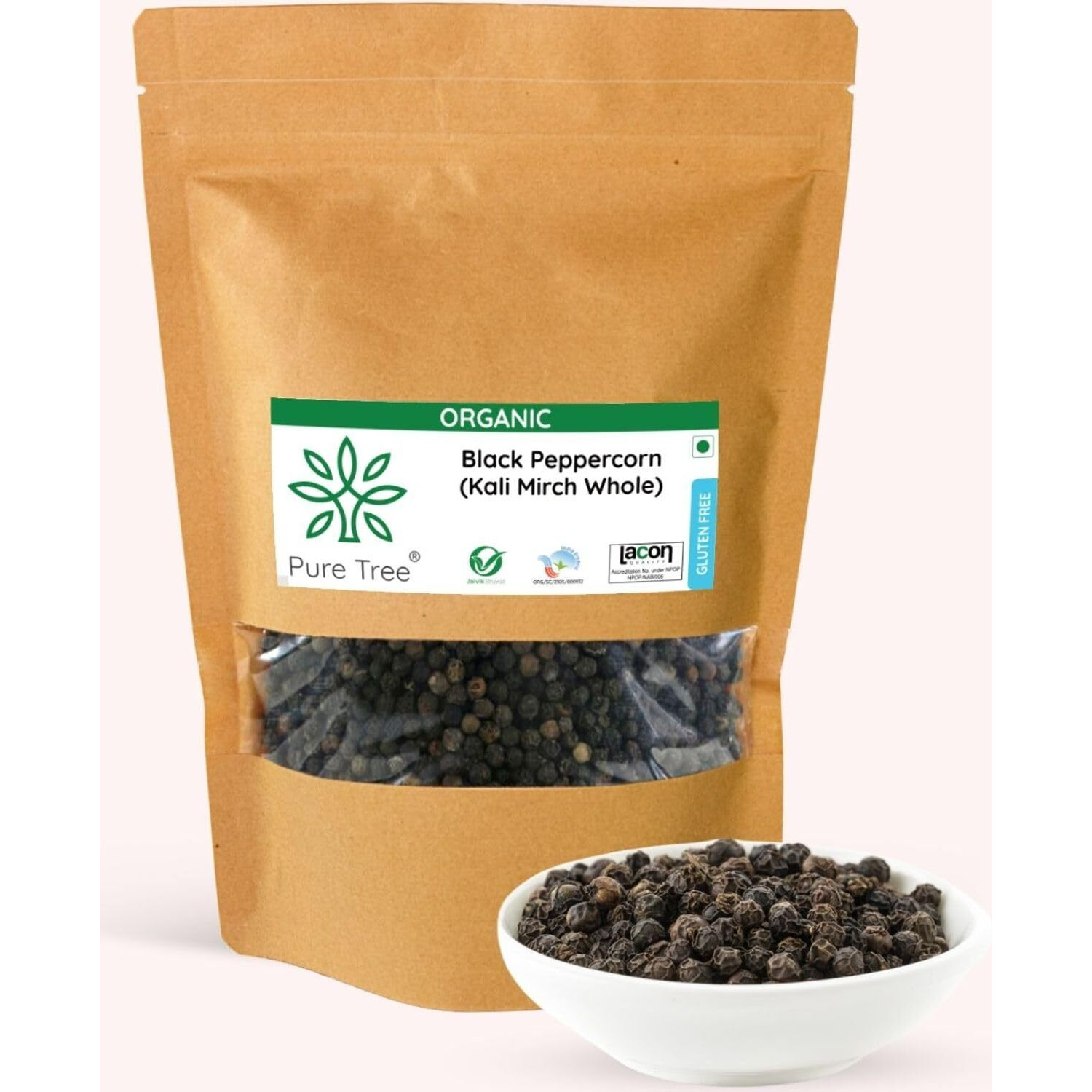 Pure Tree Certified Organic Black Pepper Powder | 100 g | Kali Mirch Powder | Black Peppercorn Kaali Mirch | Aromatic Black Pepper Seeds Powder | Miriyalu Powder Spices