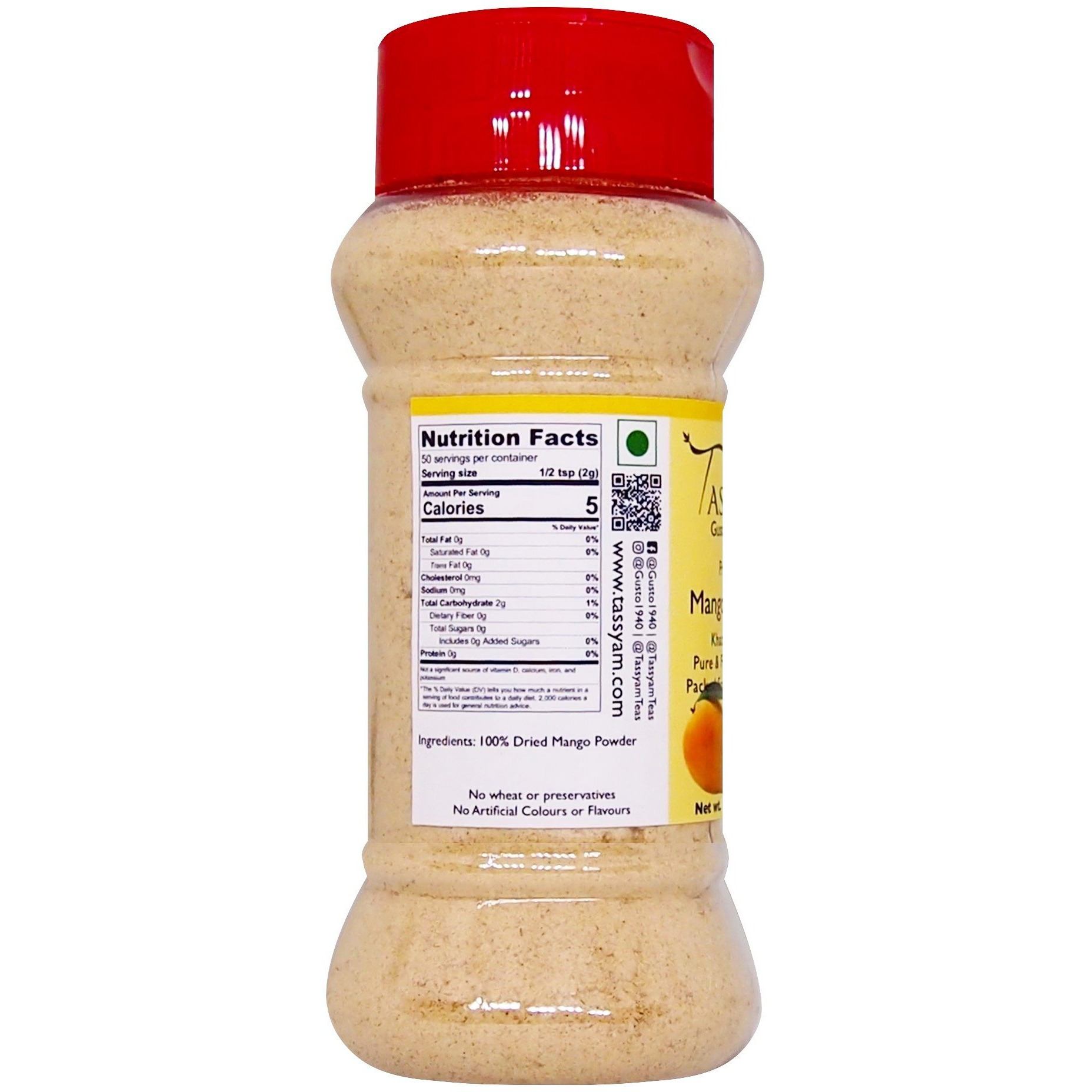 Tassyam Amchur (Dry Mango Powder) 100g | Dispenser Bottle