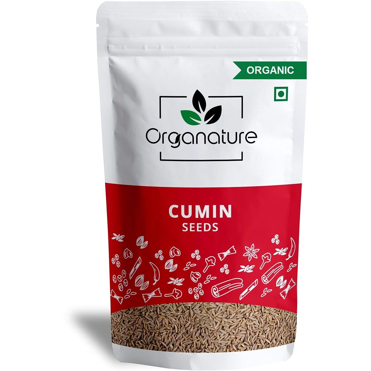 Organature Organic Fresh Cumin Seeds USDA Certified Jeera | Whole Cumin Seeds | Whole Indian Spice | Safaid jeera (900 Grams)