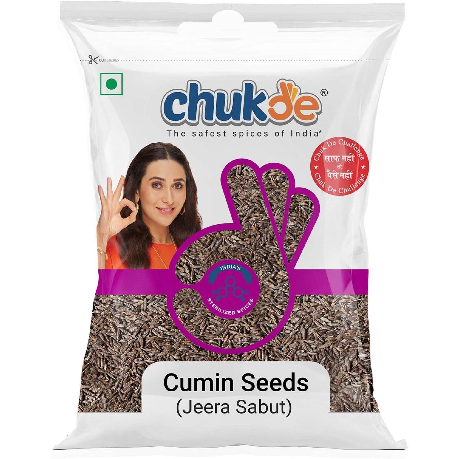 CHUKDE Jeera Sabut, Cumin Seeds Whole Spices, 100Gm, Pack Of 50Gm X 2