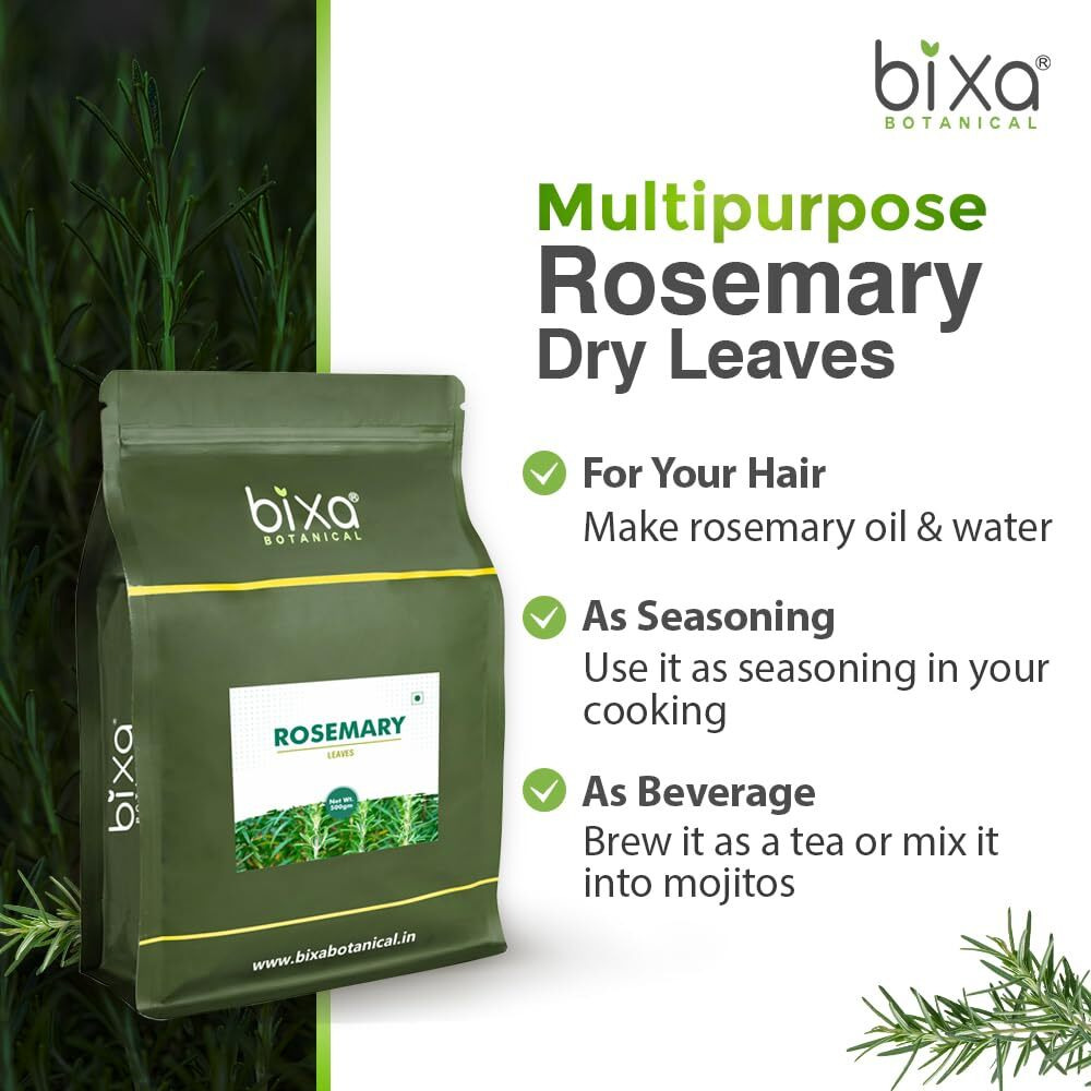 Rosemary Leaves 500gm ( 99.80/ 100gm) | Top Grade Leaves From Egypt | For Seasoning, Tea & Hair | | Supports Hair Growth By Bixa Botanical | Pasta Soups Salad Chicken Herbs Tea