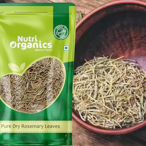 NutriOrganics Rosemary Dried Leaves - 200gm | Rosemary Leaves for hair growth & Food