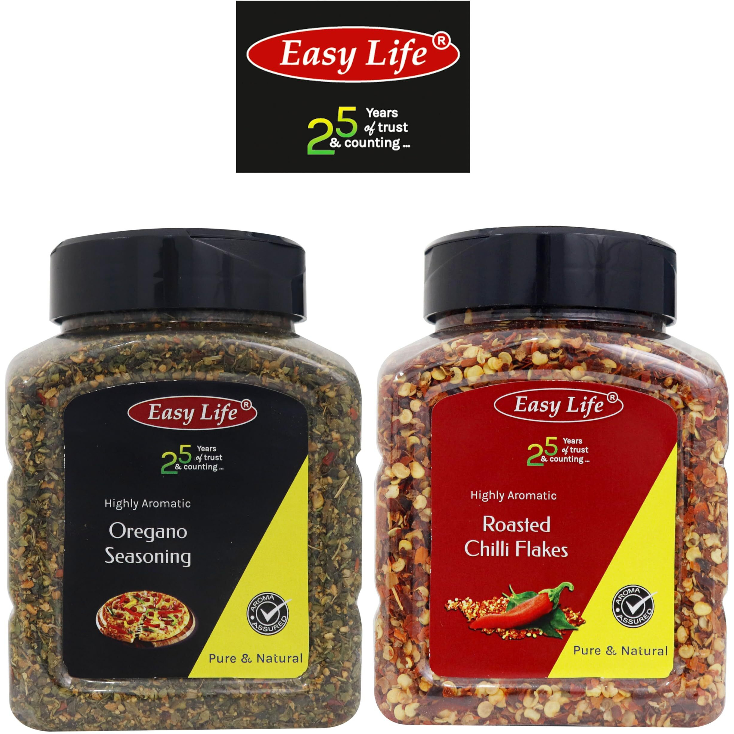 Easy Life Oregano Seasoning 230g and Roasted Chilli Flakes 200g Chefs Combo