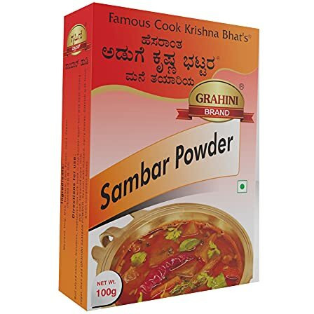 Grahini Sambar Masala 100g* 5 Pack (Pack of 5) Famous Cook Krishna BHATS (Mangalore Speacial)