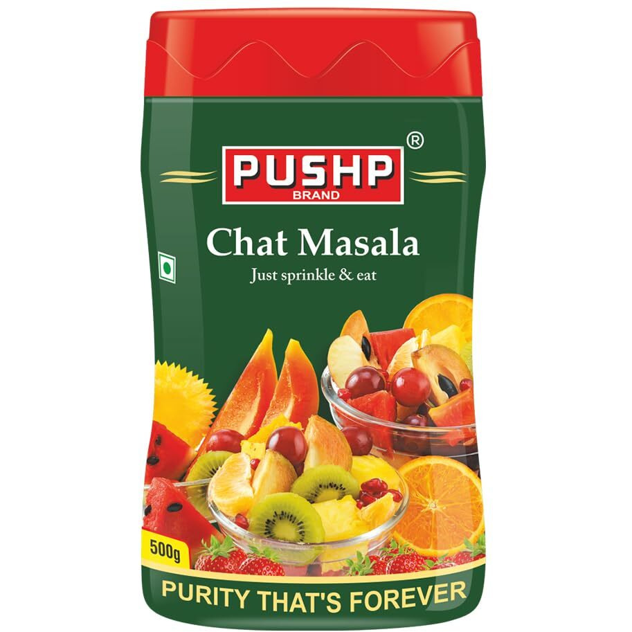 Pushp Brand Chat Masala With Jar (500g Pack of 1)