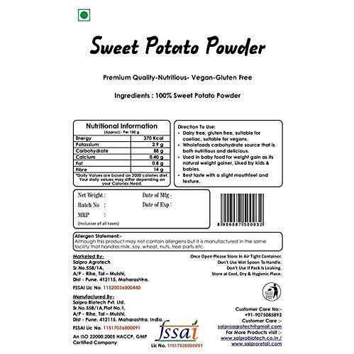 SAIPRO Nature Our Future Sweet Potato Powder, Ratalu Shakarkand Powder, 250 G, Wholefood, replacement of fresh sweet potato good carbohydrate source that is both nutritious, delicious.Vegan, Gluten Free, Nutritious