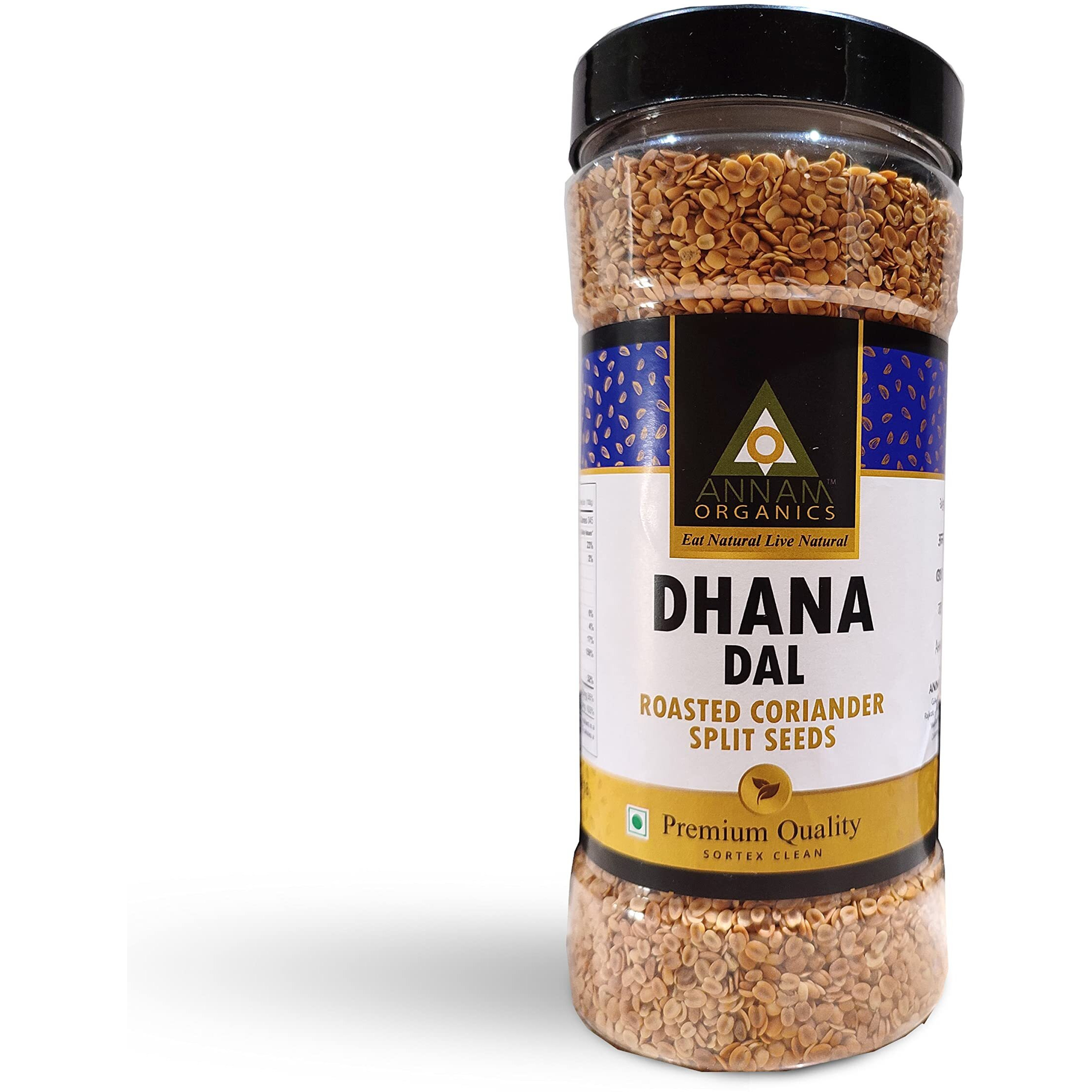 ANNAM Natural Premium Roasted Dhana Dal | Salty Coriander Seeds | Dhana Dal | Coriander Split Roasted Seeds - 200gm